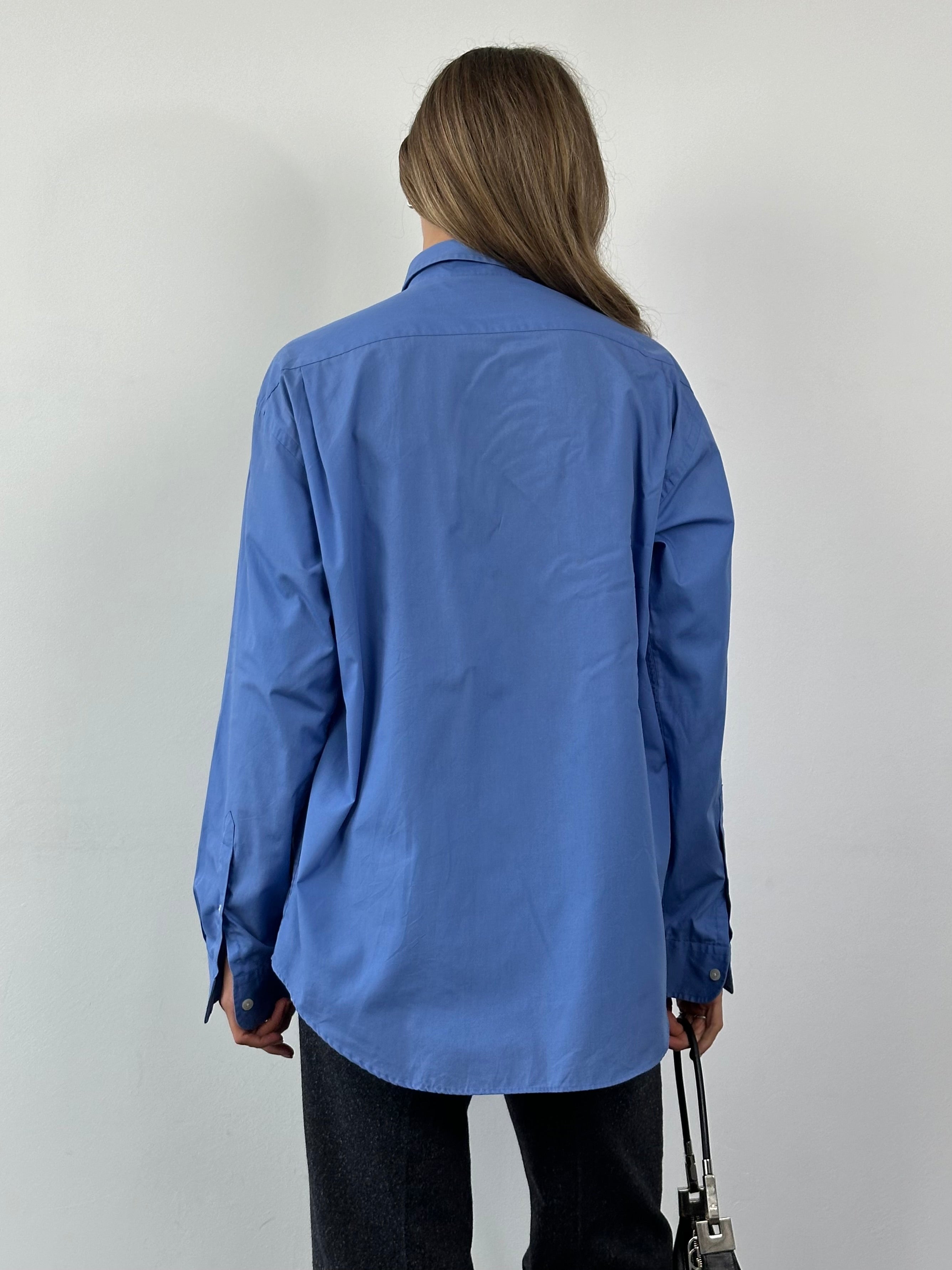 Yves Saint Laurent Pour Homme cotton logo shirt in size L/XL, featuring a classic design and the brand's signature logo on the front.
