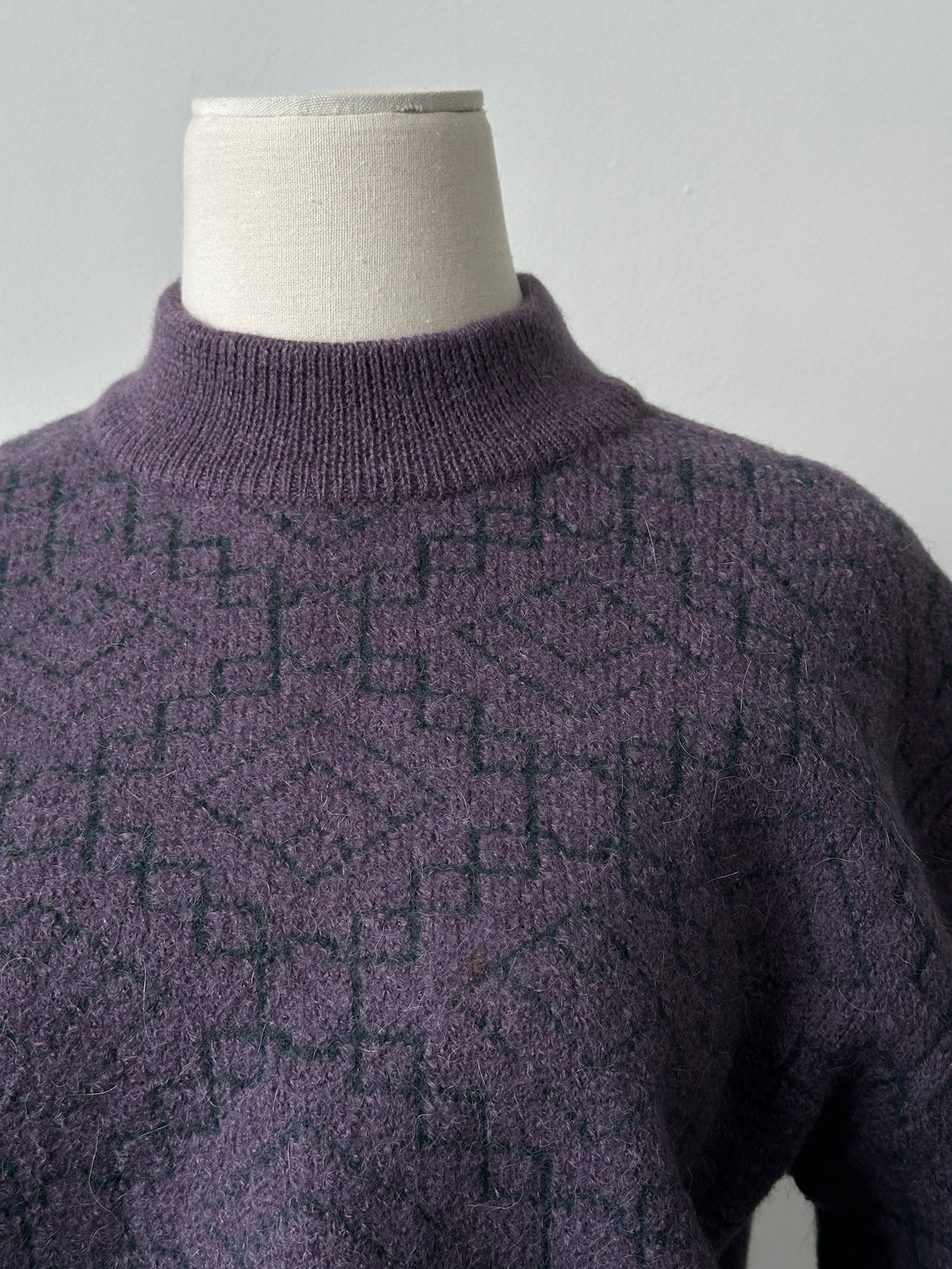 Yves Saint Laurent 1990s Wool Mohair Geometric Jumper - S