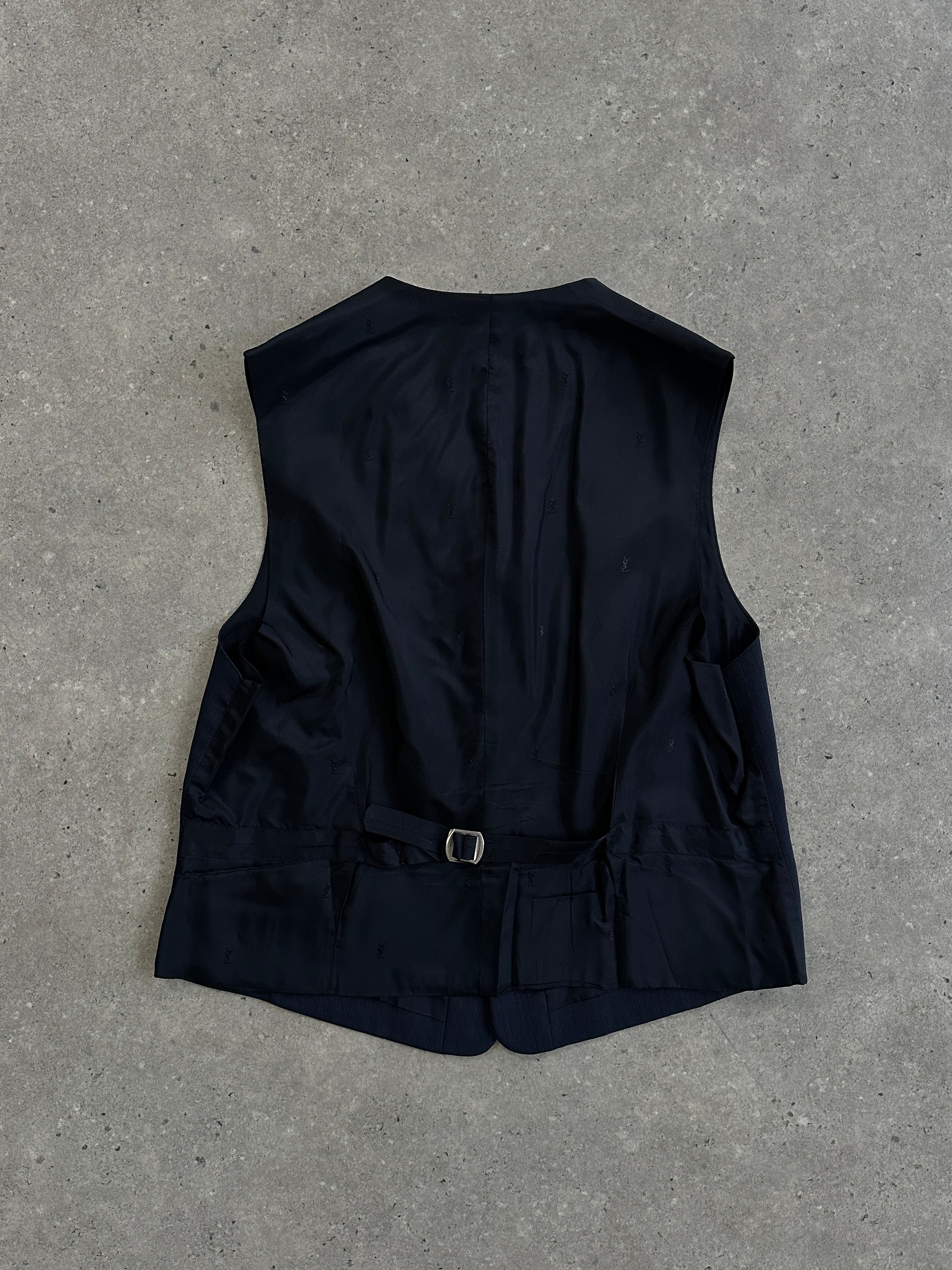 Yves Saint Laurent Pour Homme wool tailored waistcoat in size 42R/L, featuring a classic design and structured fit.