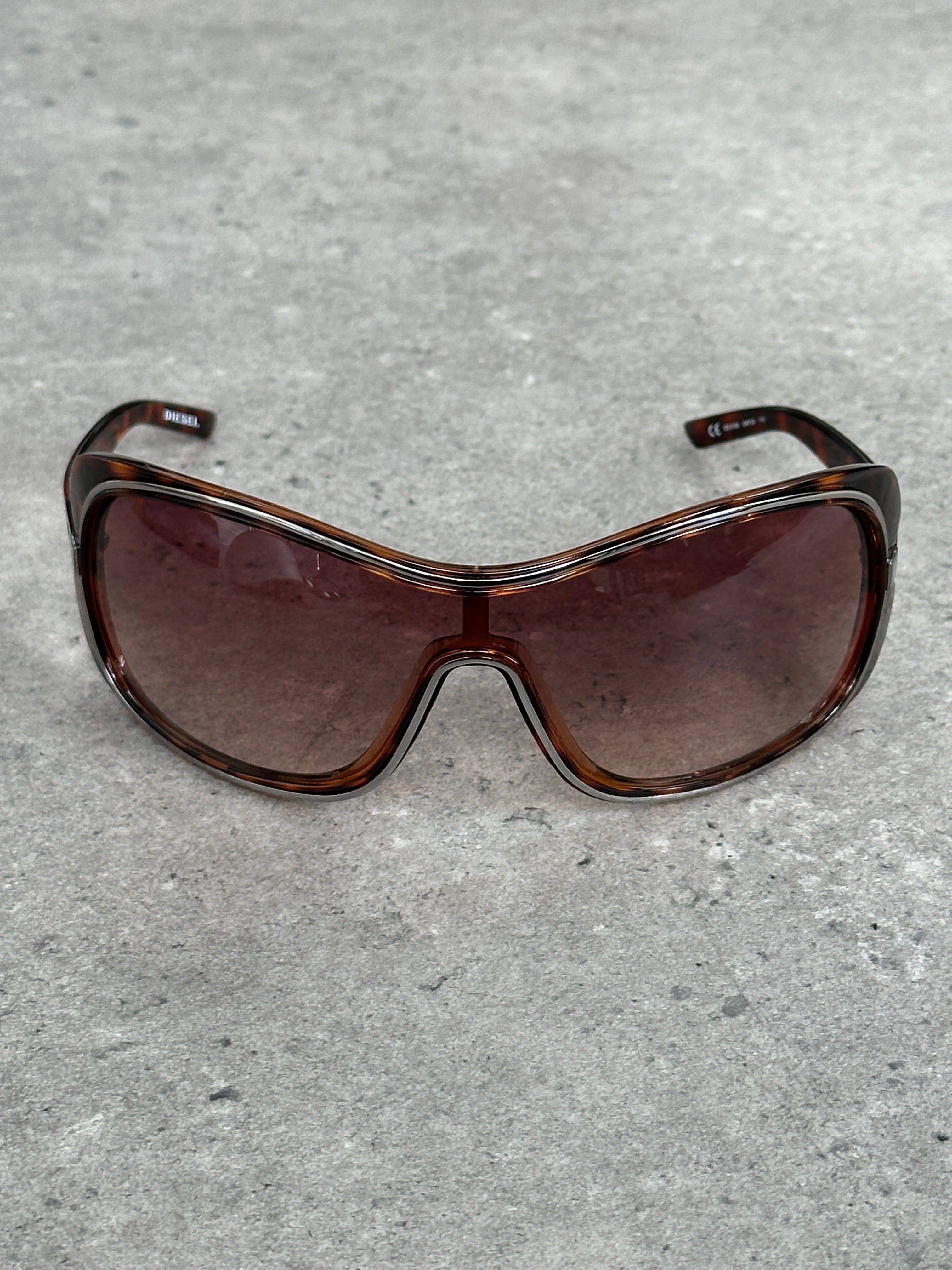 Diesel 2000s Oversized Shield Logo Sunglasses