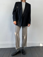 Vintage Oversized Lapel Double Breasted Blazer - L - SYLK