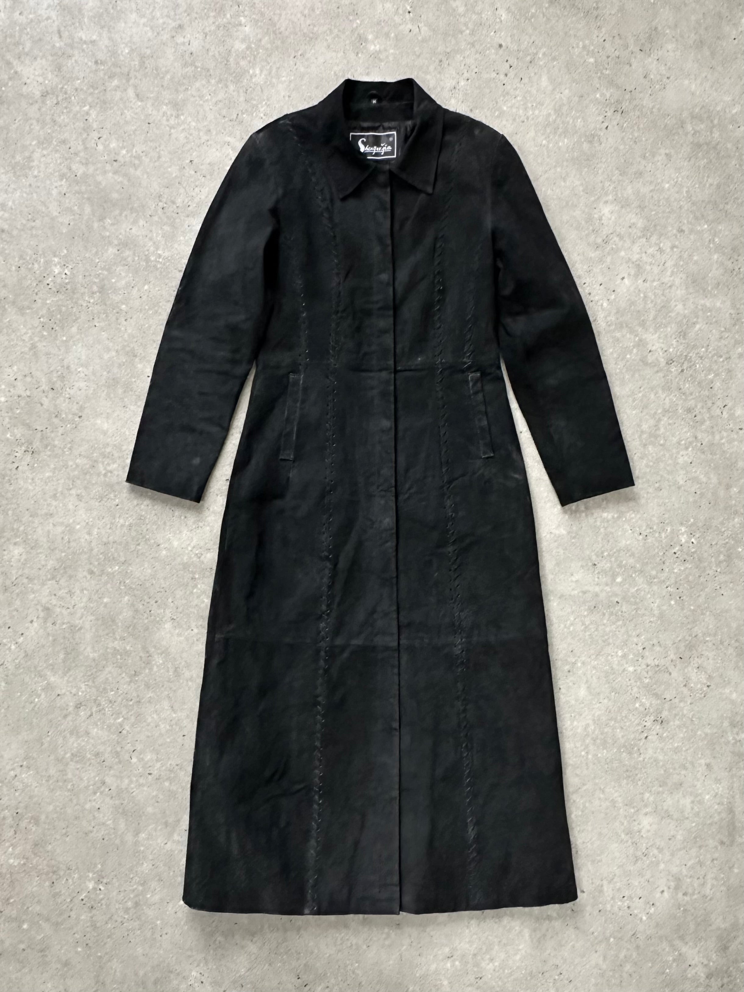 Vintage 1990s Suede Concealed Placket Trench Coat - S - SYLK