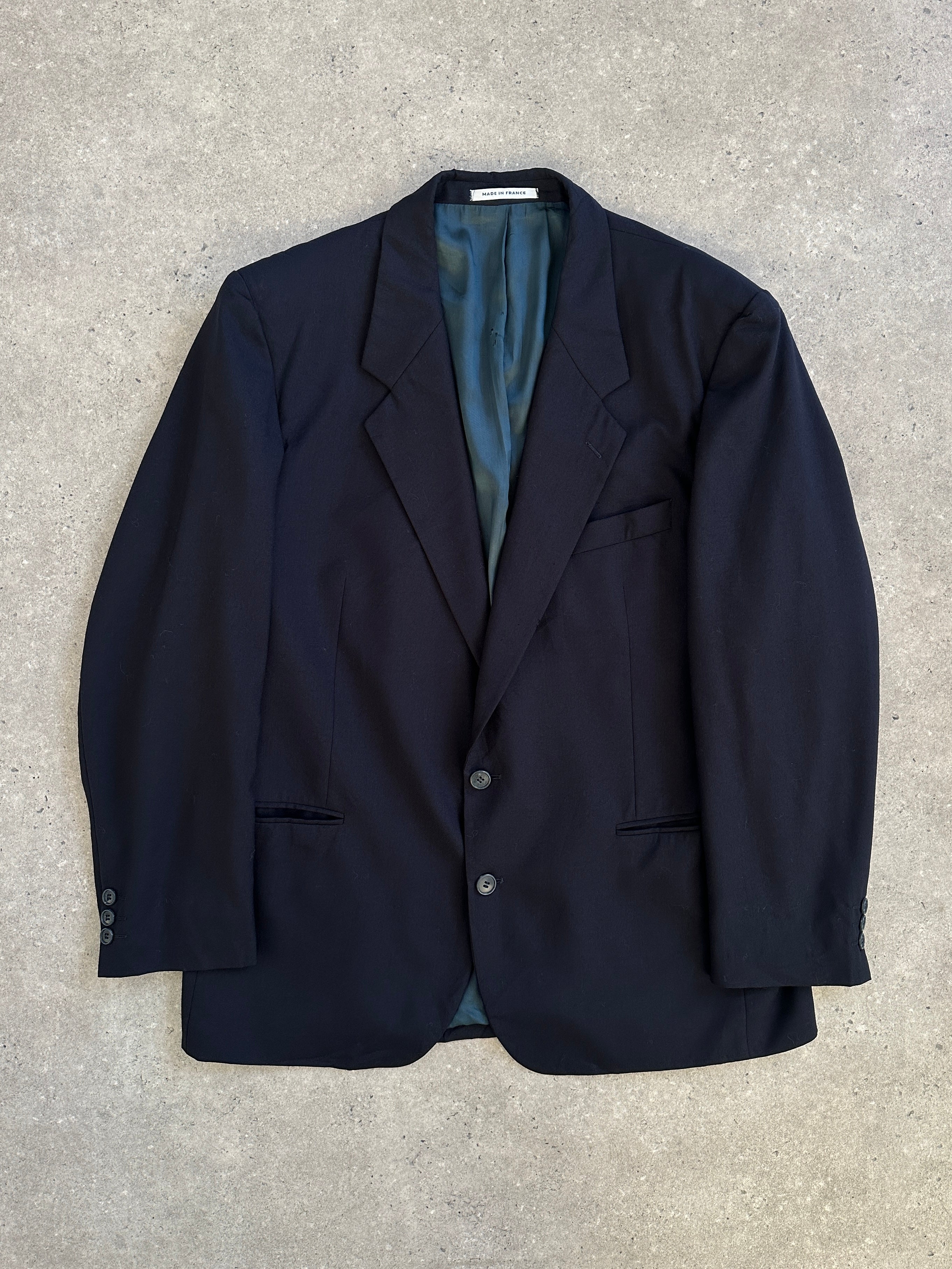 Yves Saint Laurent men's 1990s pure wool single-breasted blazer, size 44R/XL, in classic tailored style with notch lapels.