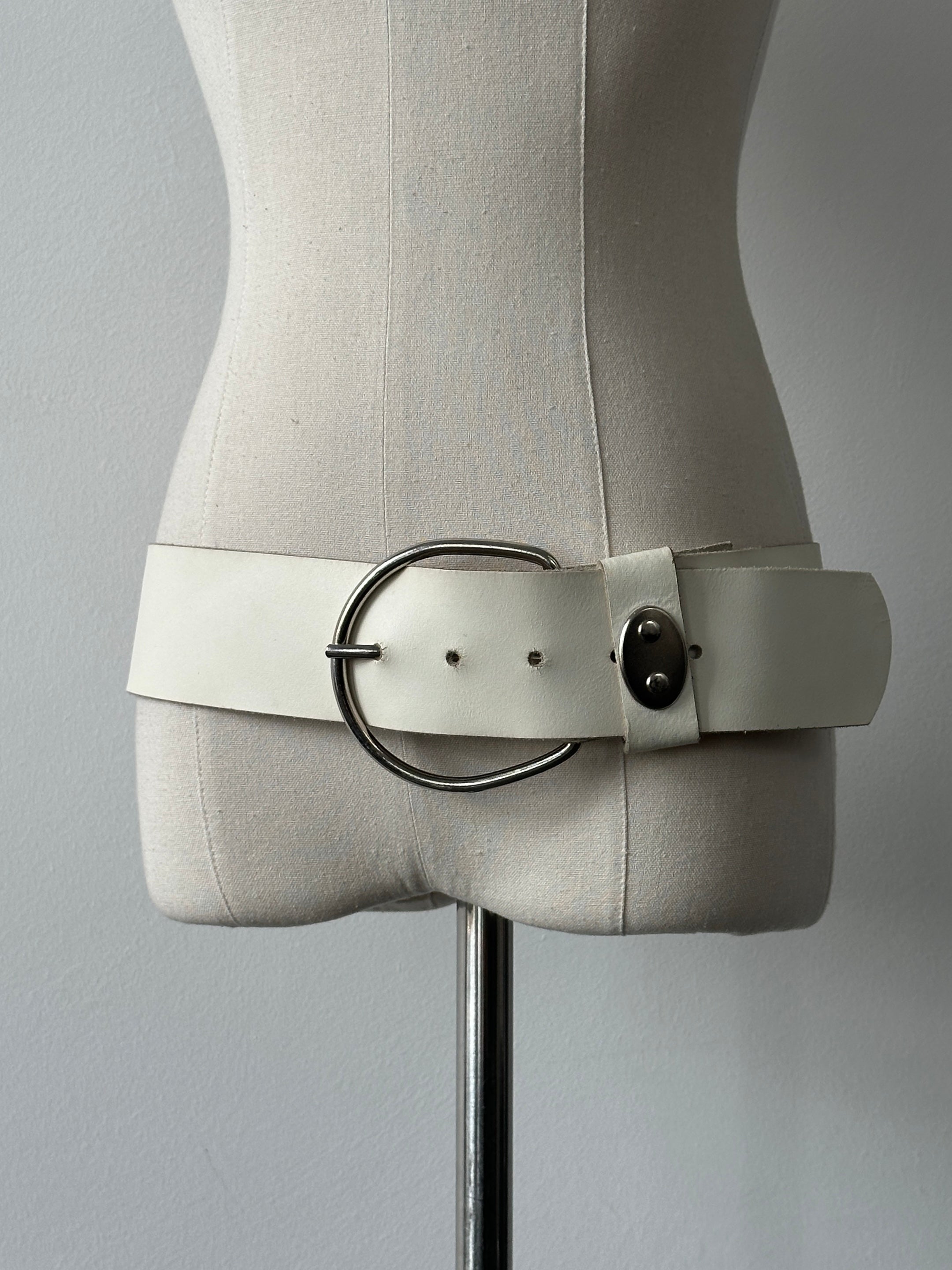 Vintage 1990s Leather Chunky Belt - W30-34