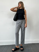 Vintage Silk Linen Tapered Leg Tailored Trousers - W32 - SYLK