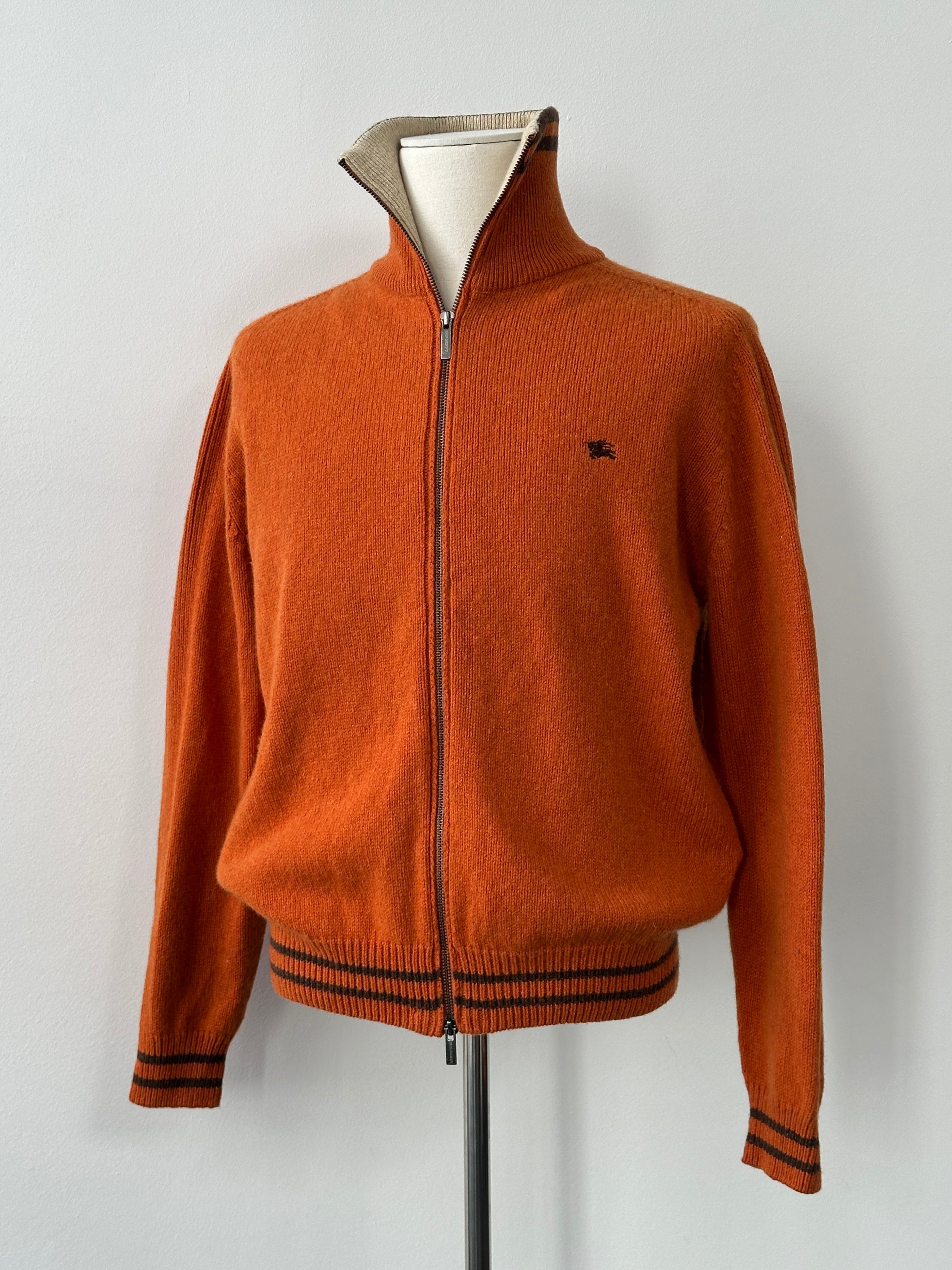 Burberry 1990s Wool Double Zip Funnel Neck Cardigan - L | SYLK