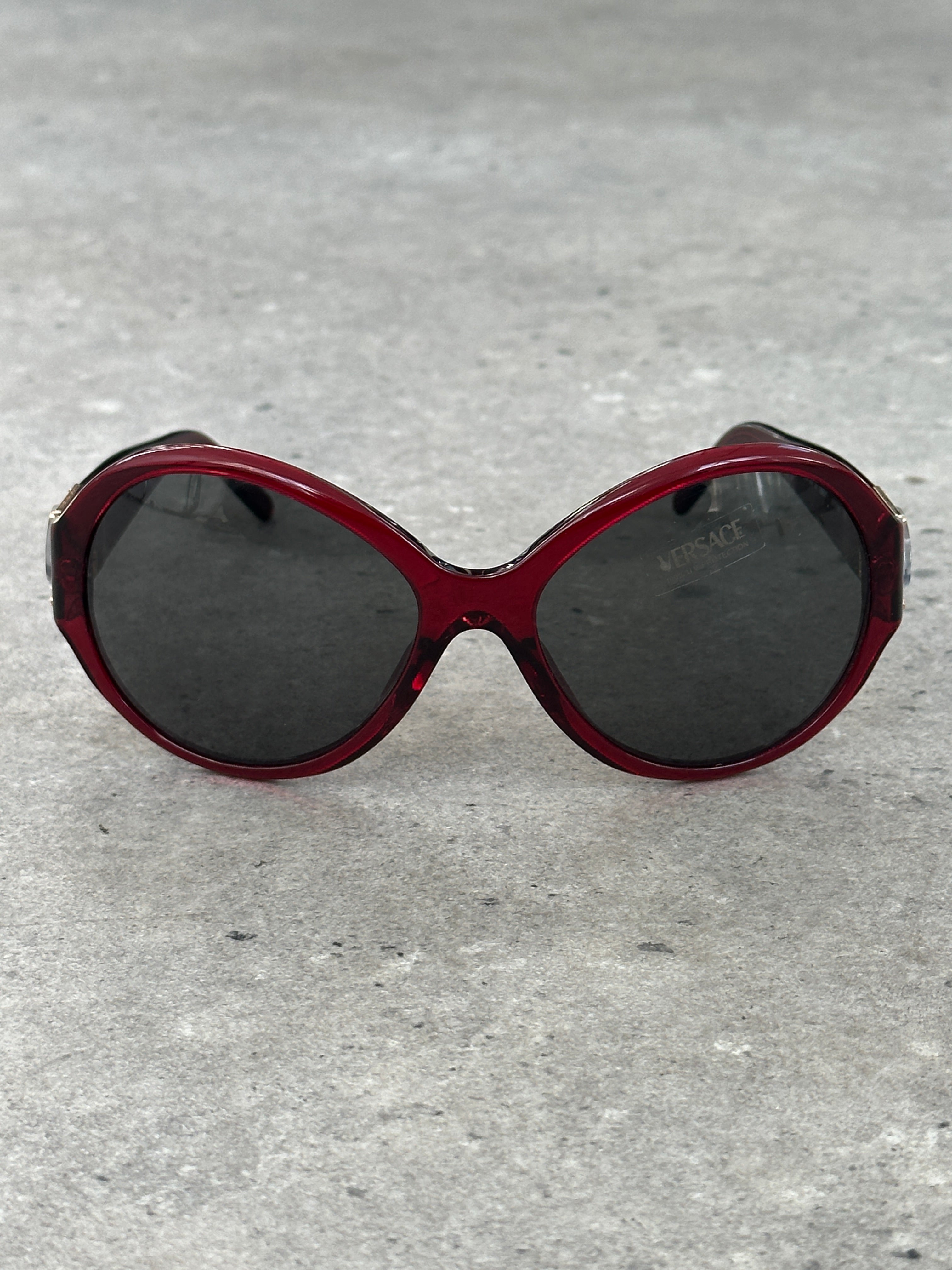 Versace 1990s Oversized Round Medusa Logo Sunglasses