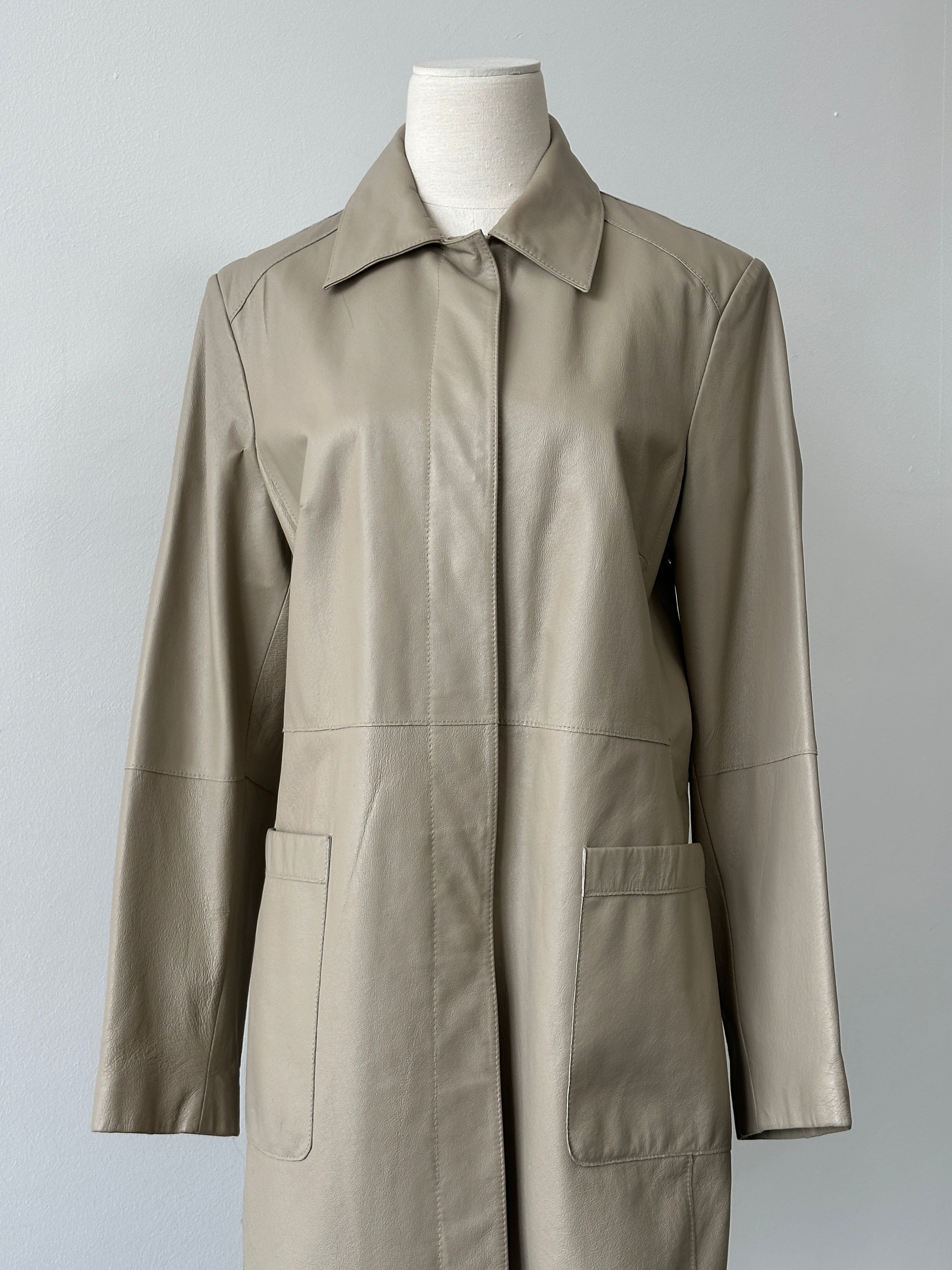Vintage 1990s Concealed Placket Leather Jacket - M