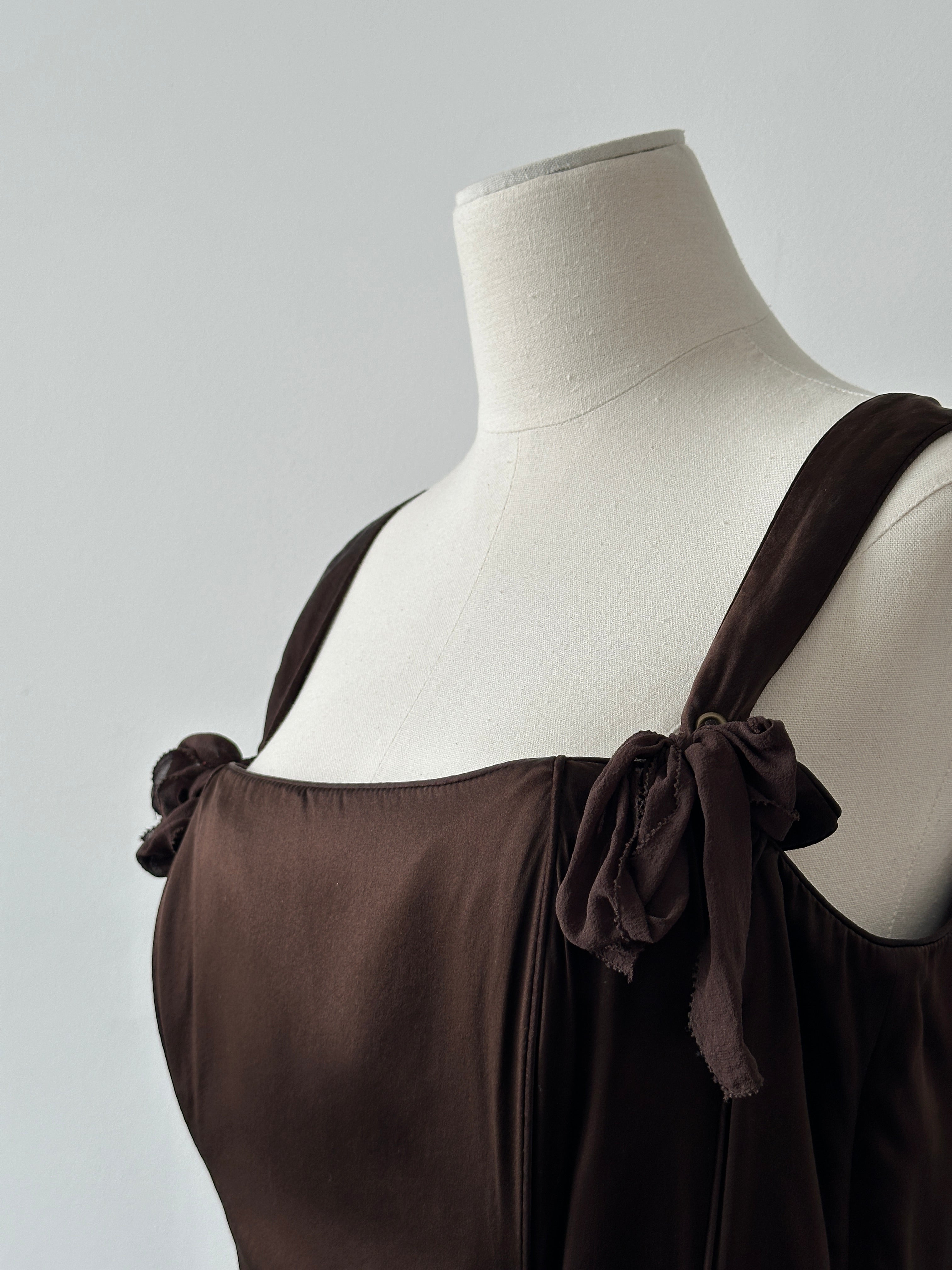 Vintage 2000s Pure Silk Sleeveless Corset Top - L
