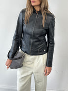 Vintage Fitted Leather Jacket - S - SYLK