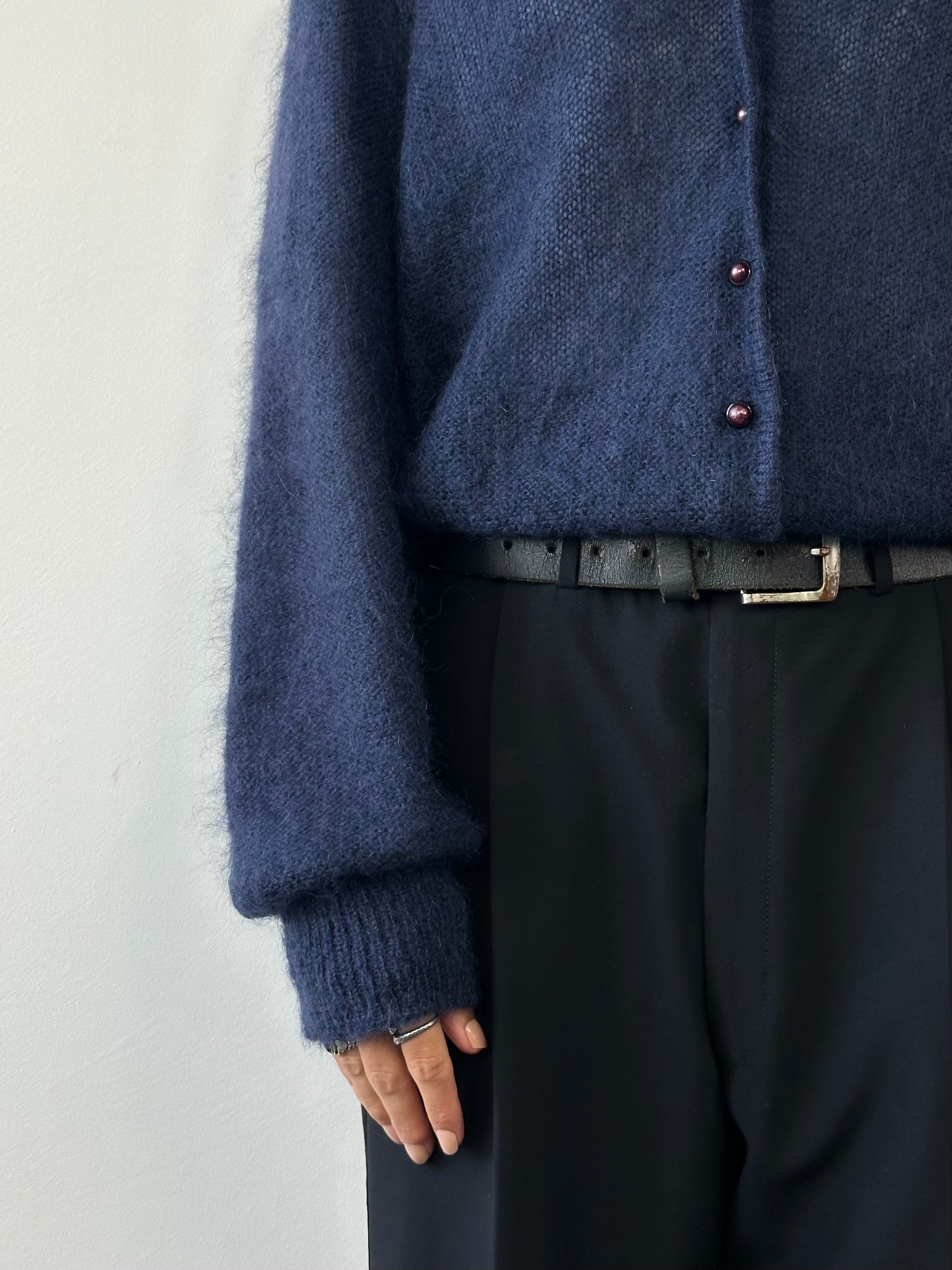 Vintage Italian vintage mohair cardigan in size M, soft textured knit with a classic design, stylish and cozy for casual wear.