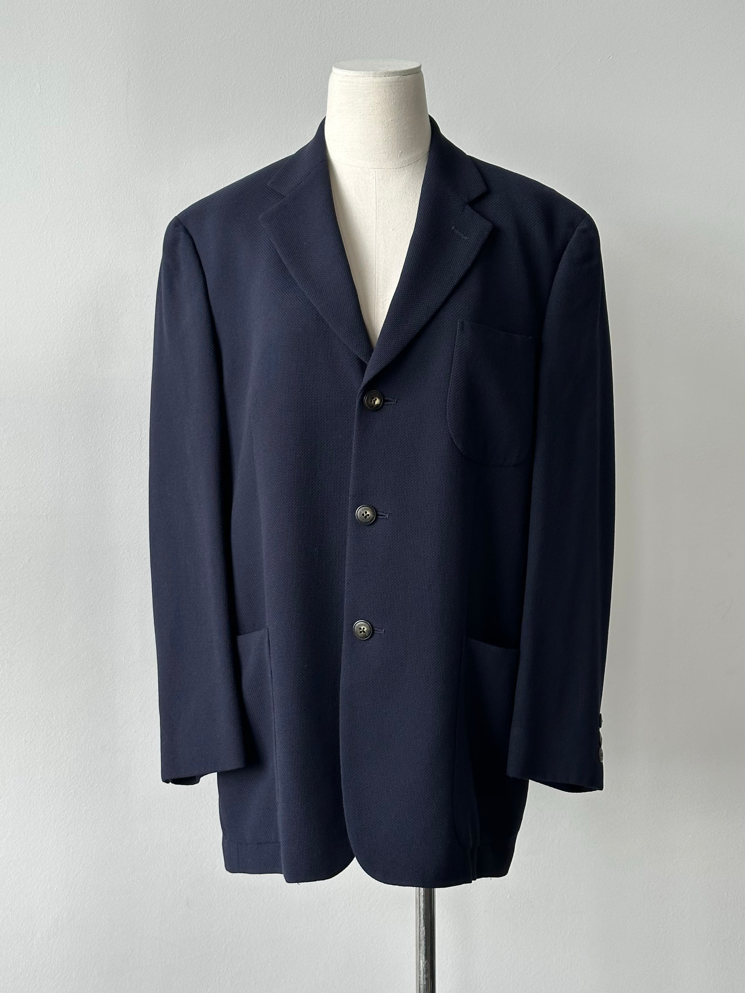 Burberry 1990s Wool Single Breasted Woven Blazer - M