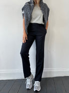 Versace Wool Pinstripe Tailored Trousers - W30 - SYLK