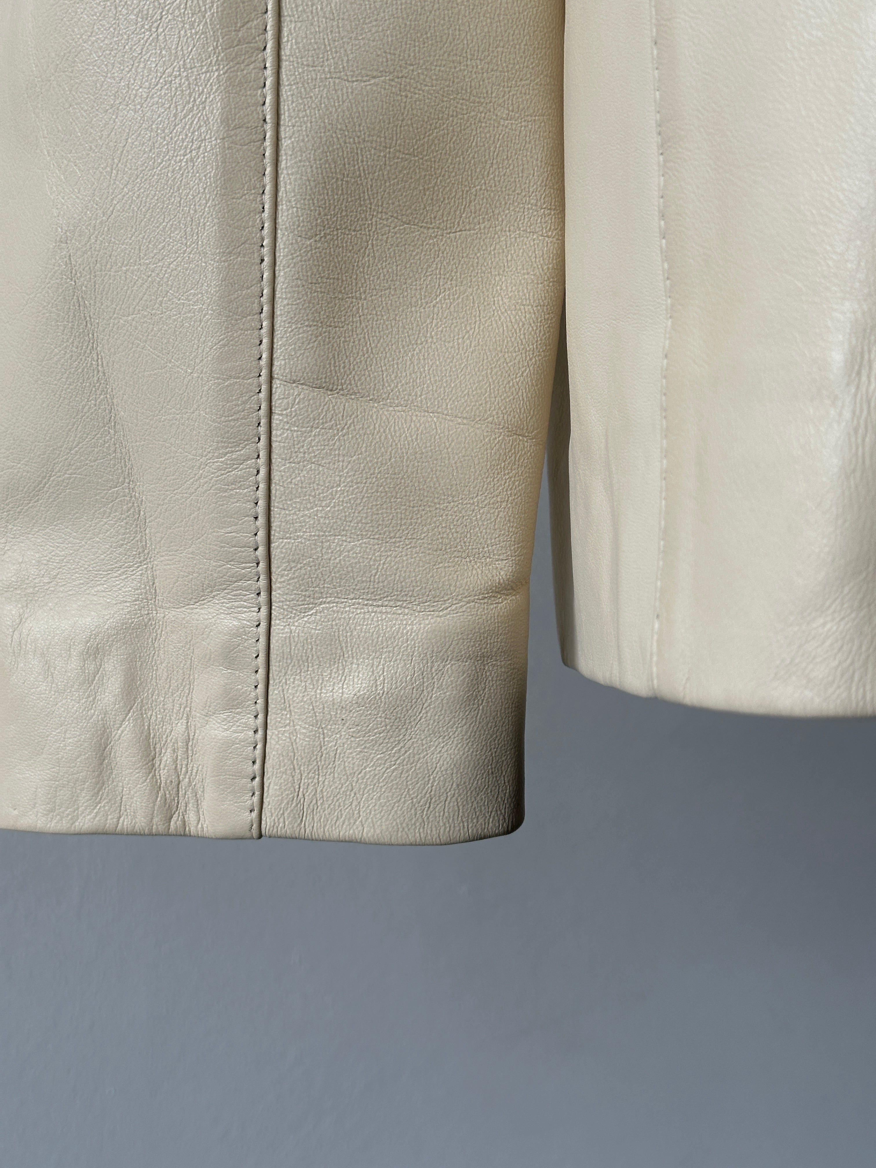 Vintage 1990s Concealed Placket Leather Jacket - M