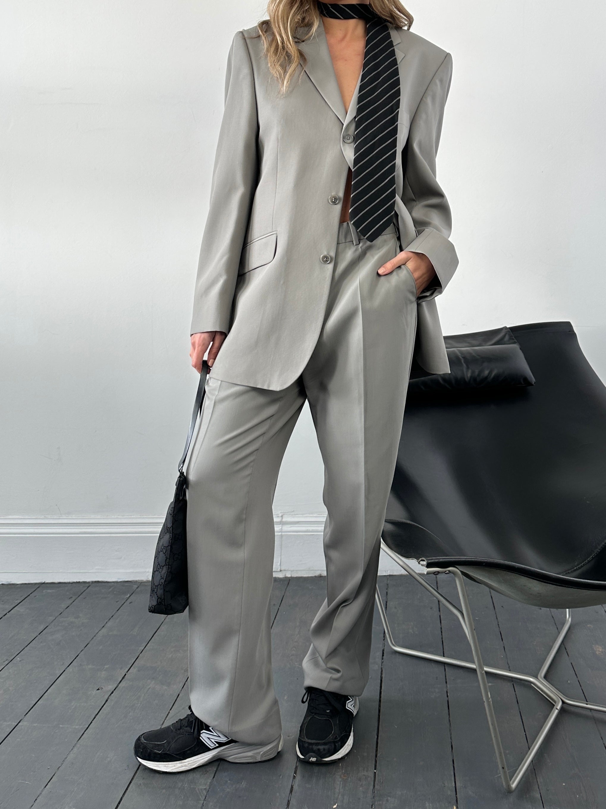 Giorgio Armani striped silk wool tie featuring elegant pattern and classic design, perfect for formal or business attire.