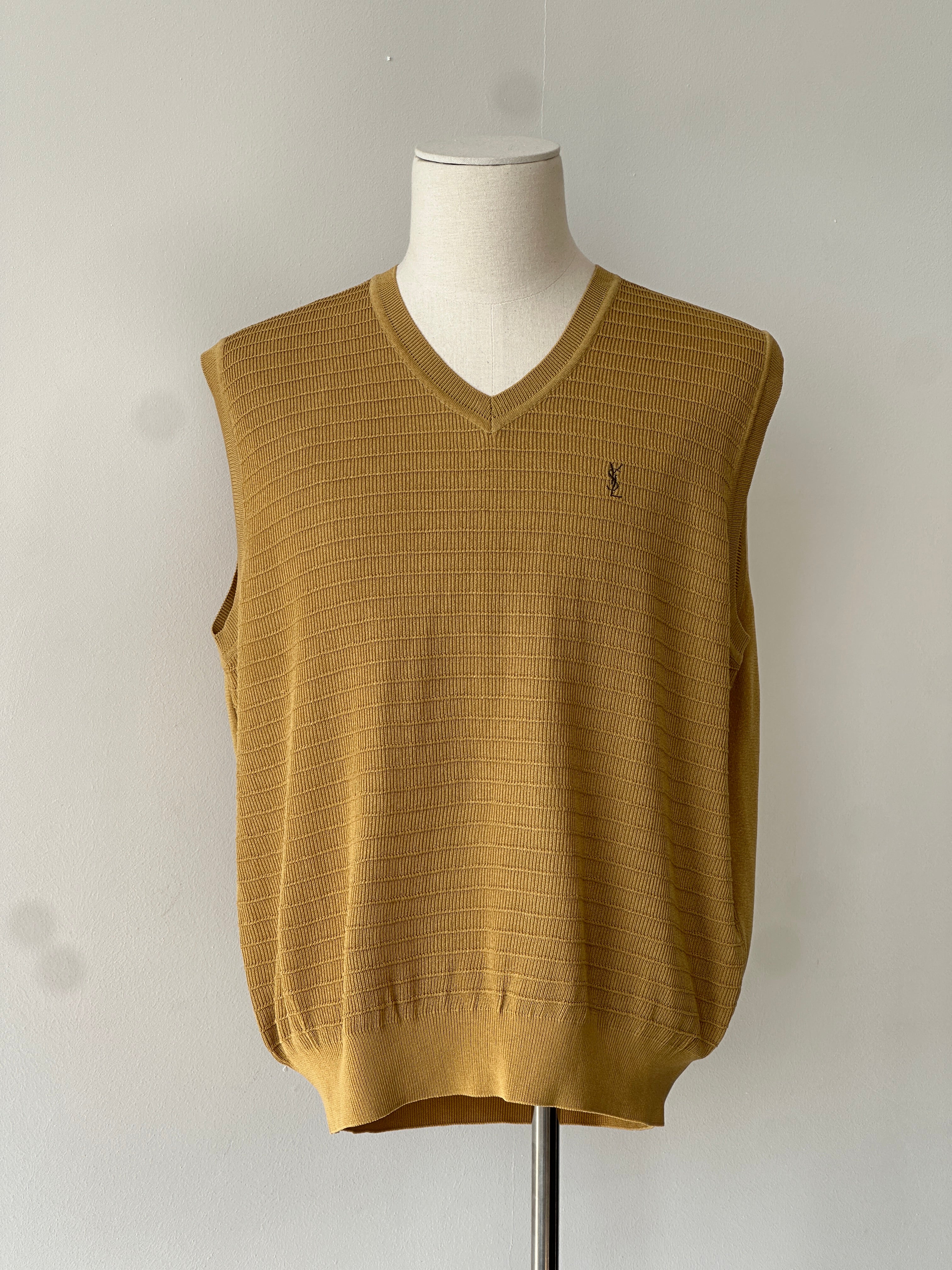 Yves Saint Laurent 2000s Sleevless V Neck Jumper - M