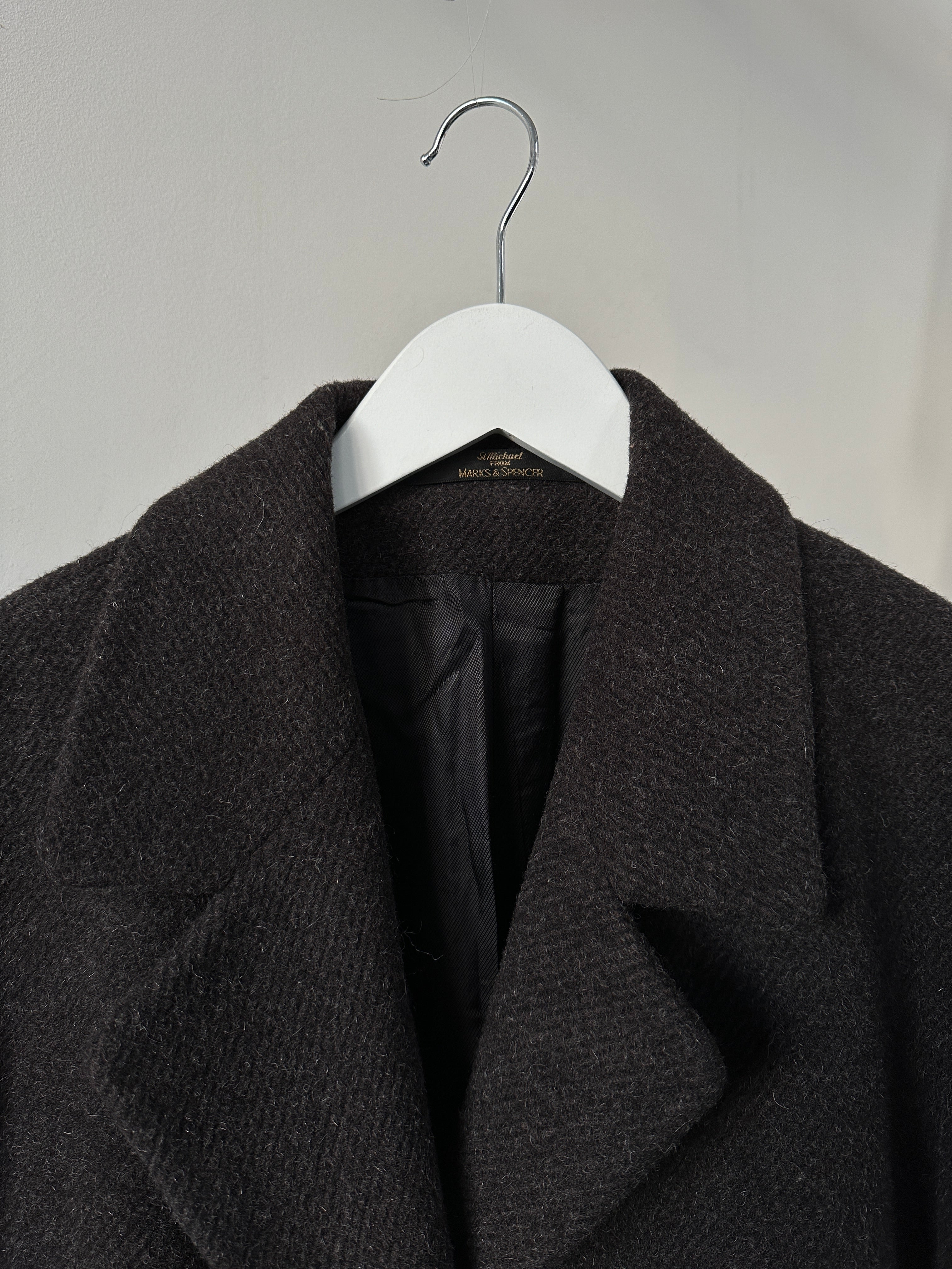 St Michael wool alpaca mohair floor-length coat in size M/L, featuring a stylish, warm, and elegant design.