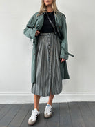 British Vintage Stripe Maxi Skirt - W26 - SYLK