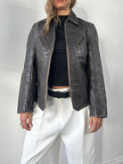 Vintage Distressed Leather Jacket - S/M - SYLK