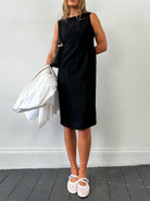 Laura Ashley Linen Midi Shift Dress - S - SYLK