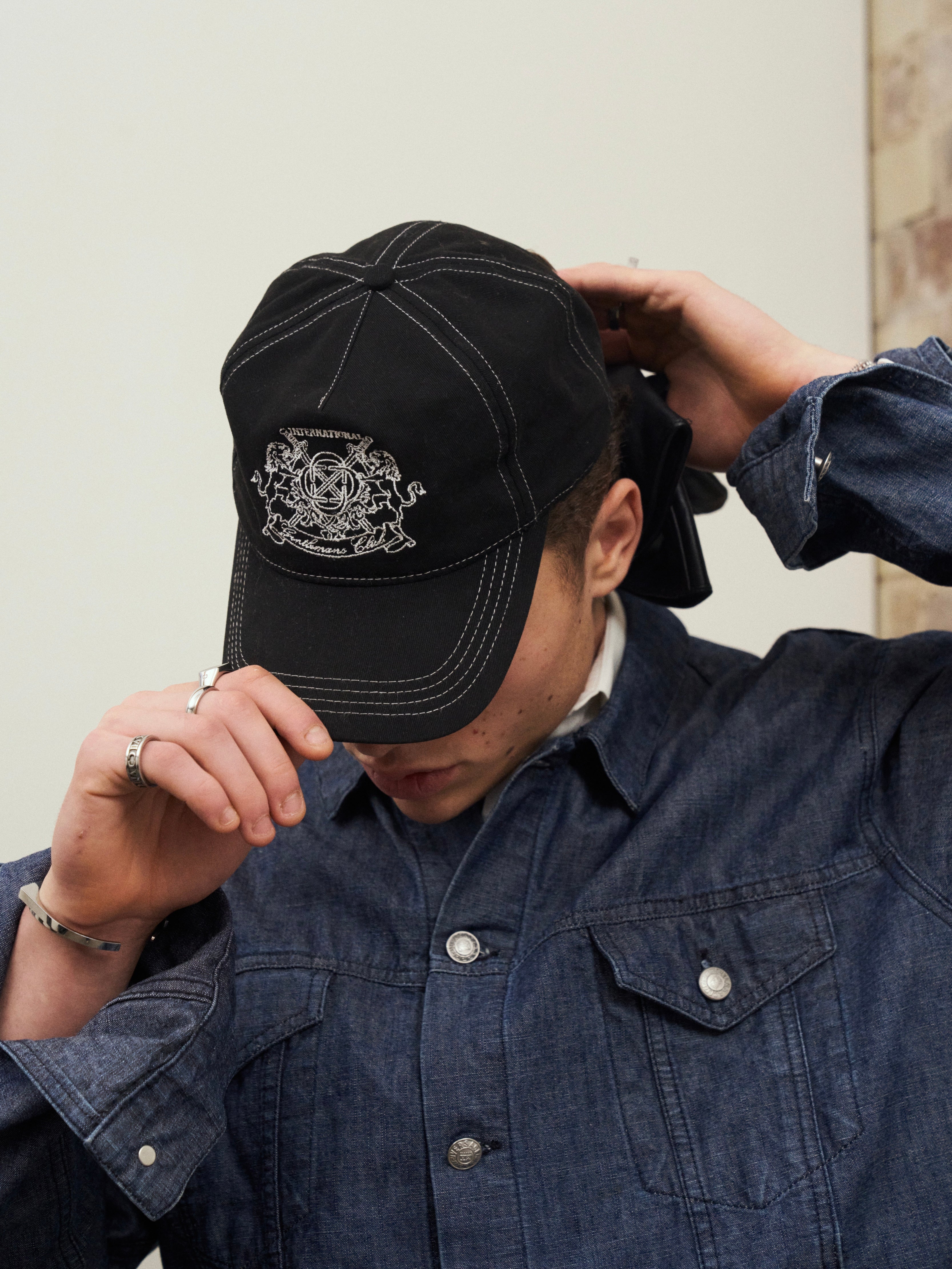 Versace Classic V2 90s Bespoke Button Denim Jacket in size L/XL, featuring a stylish blue denim design with front buttons.