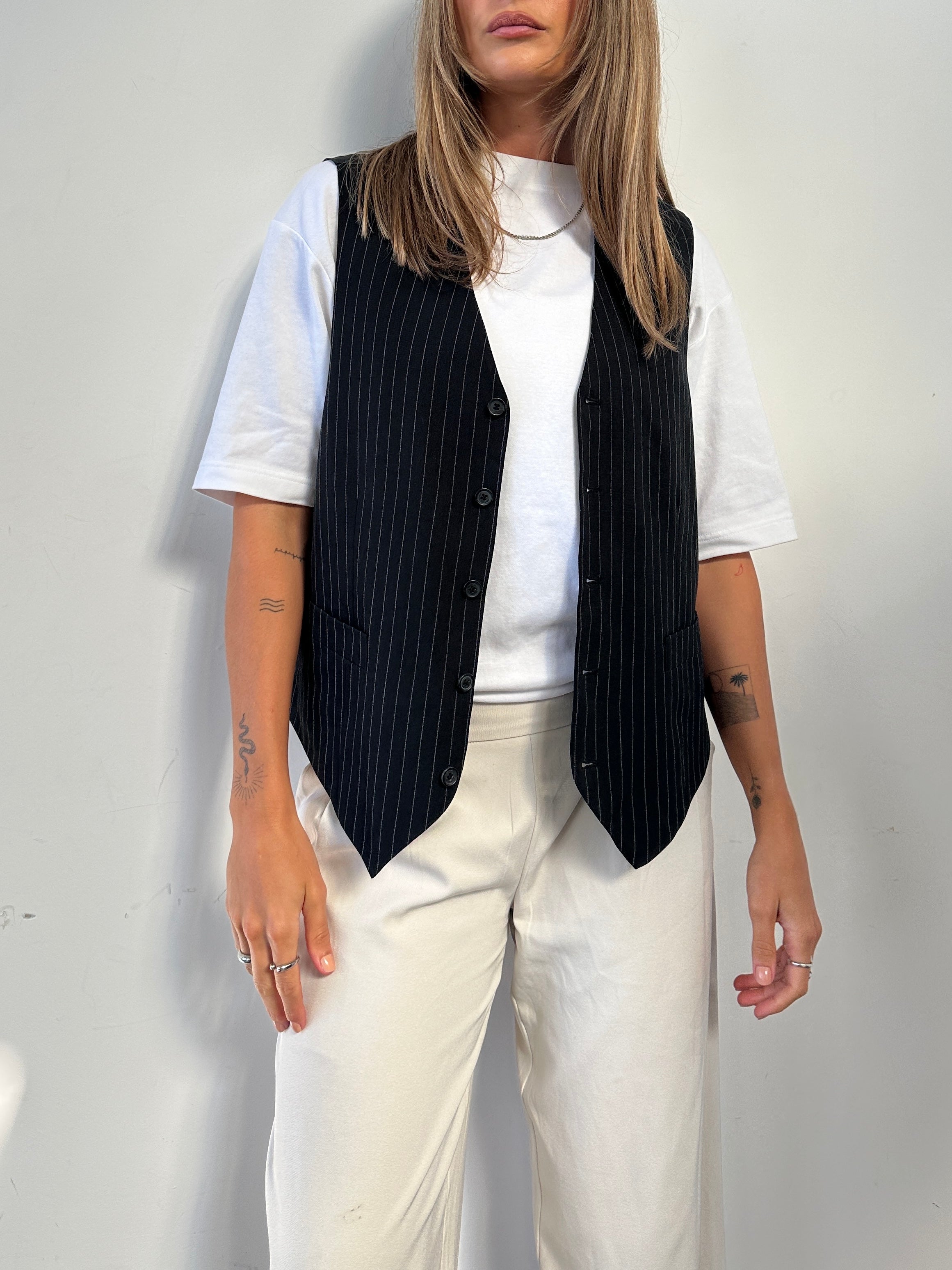 Vintage Pinstripe Waistcoat - XL - SYLK