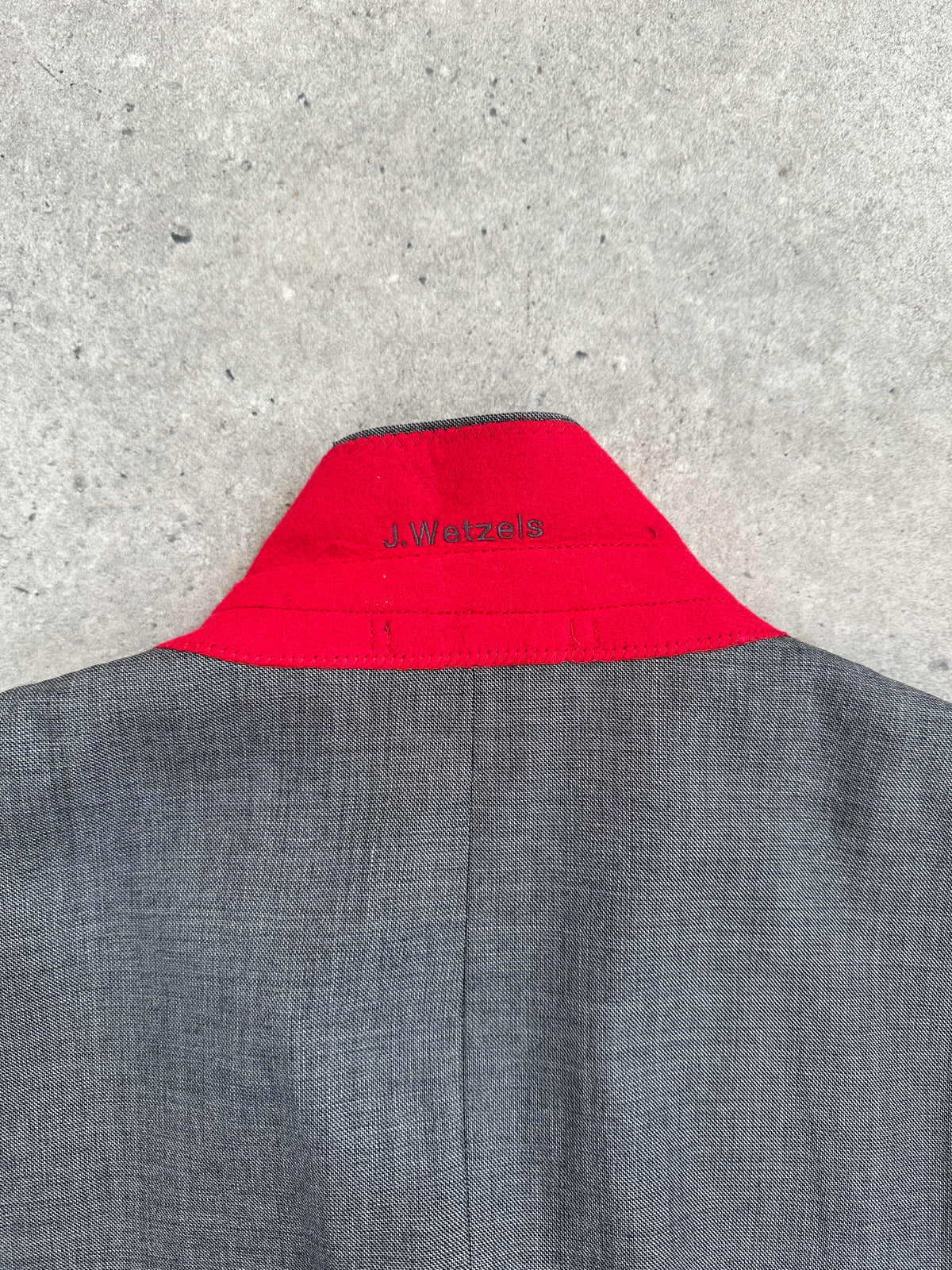 Loro Piana 1990s Pure Wool High Neck Contrast Collar Blazer - 40R