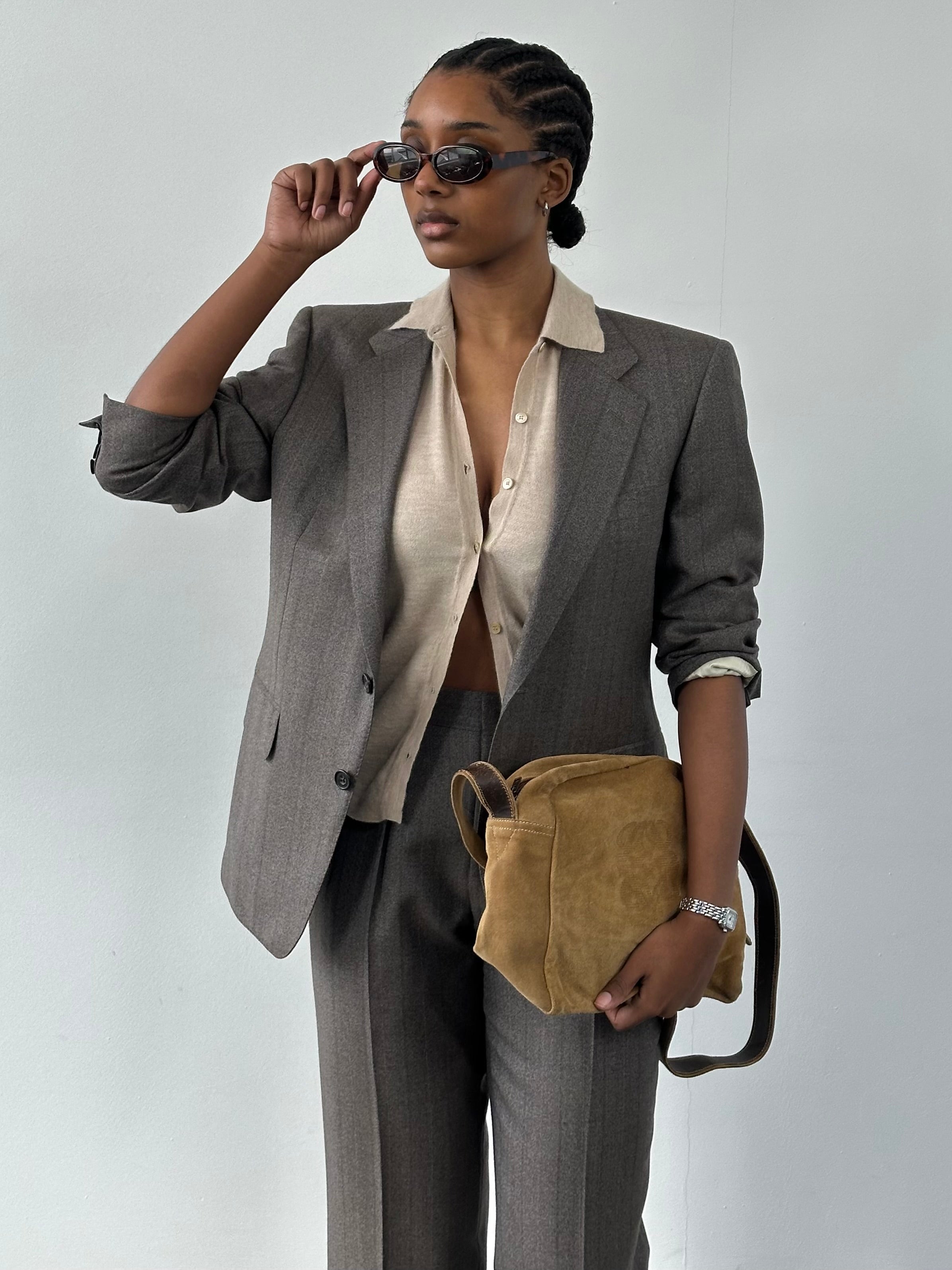 Burberry 1990s Pure Tasmanian Wool Stripe Single Breasted Suit - 36R/W26 - SYLK