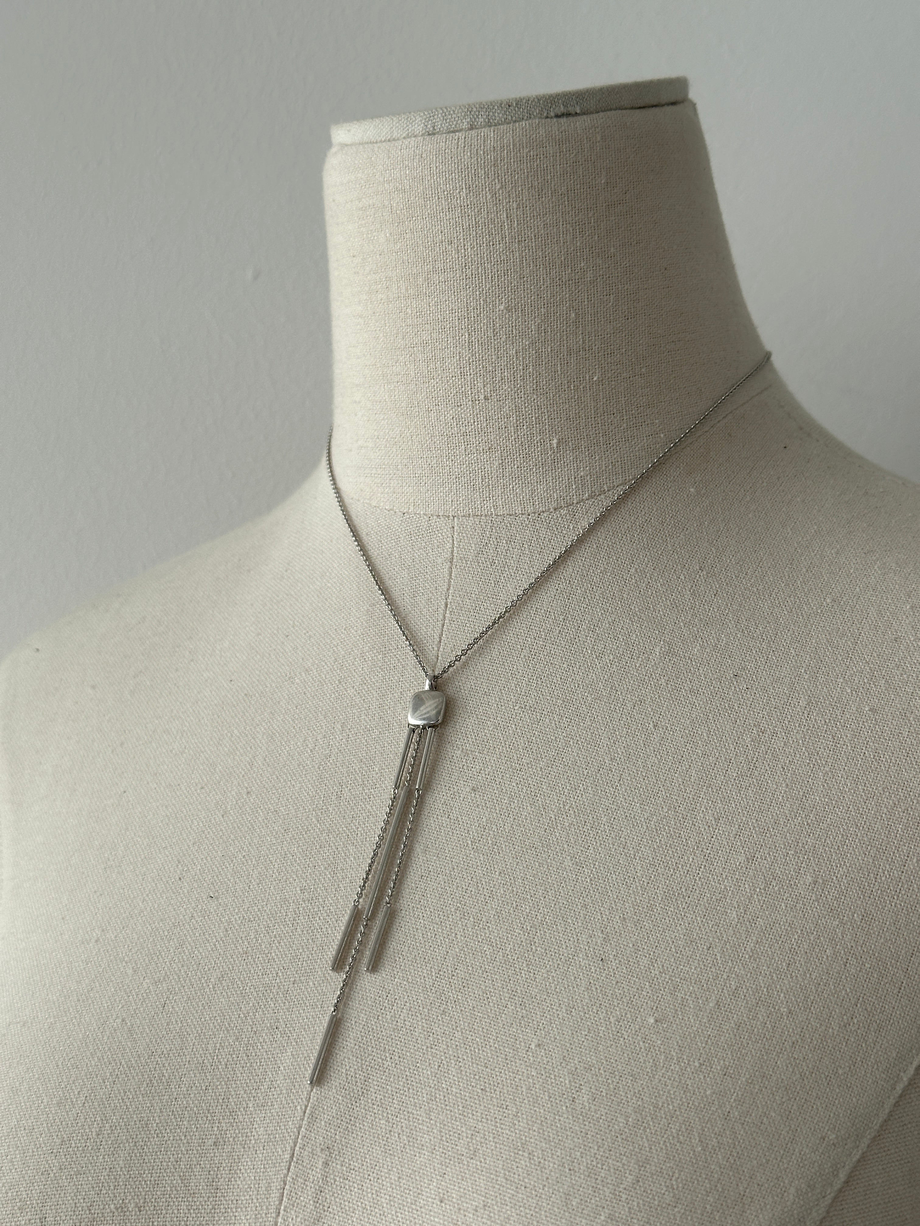 Emporio Armani 2000s Sterling Silver Lariat Necklace