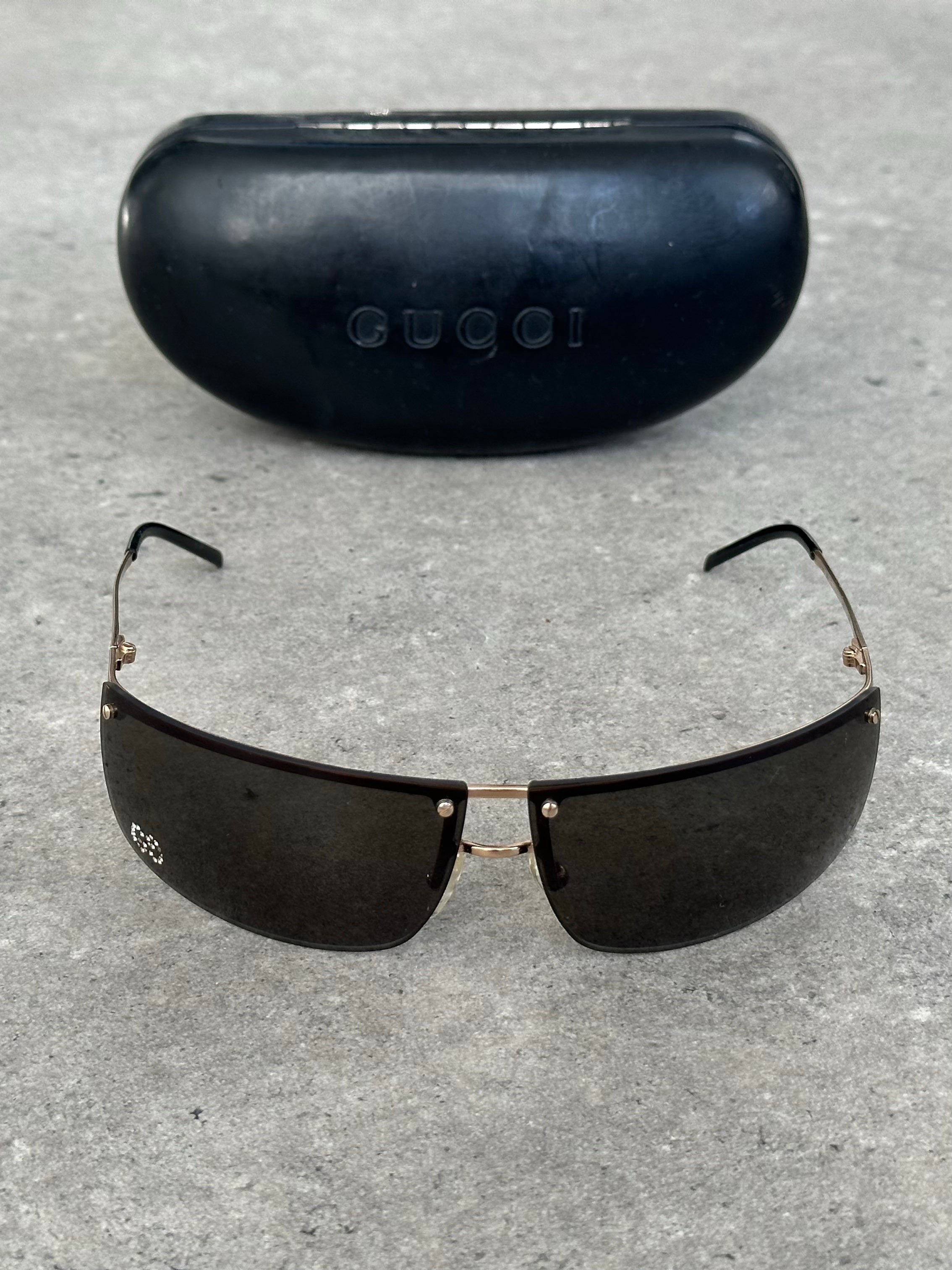 Gucci 2000s Rimless Shield Logo Sunglasses