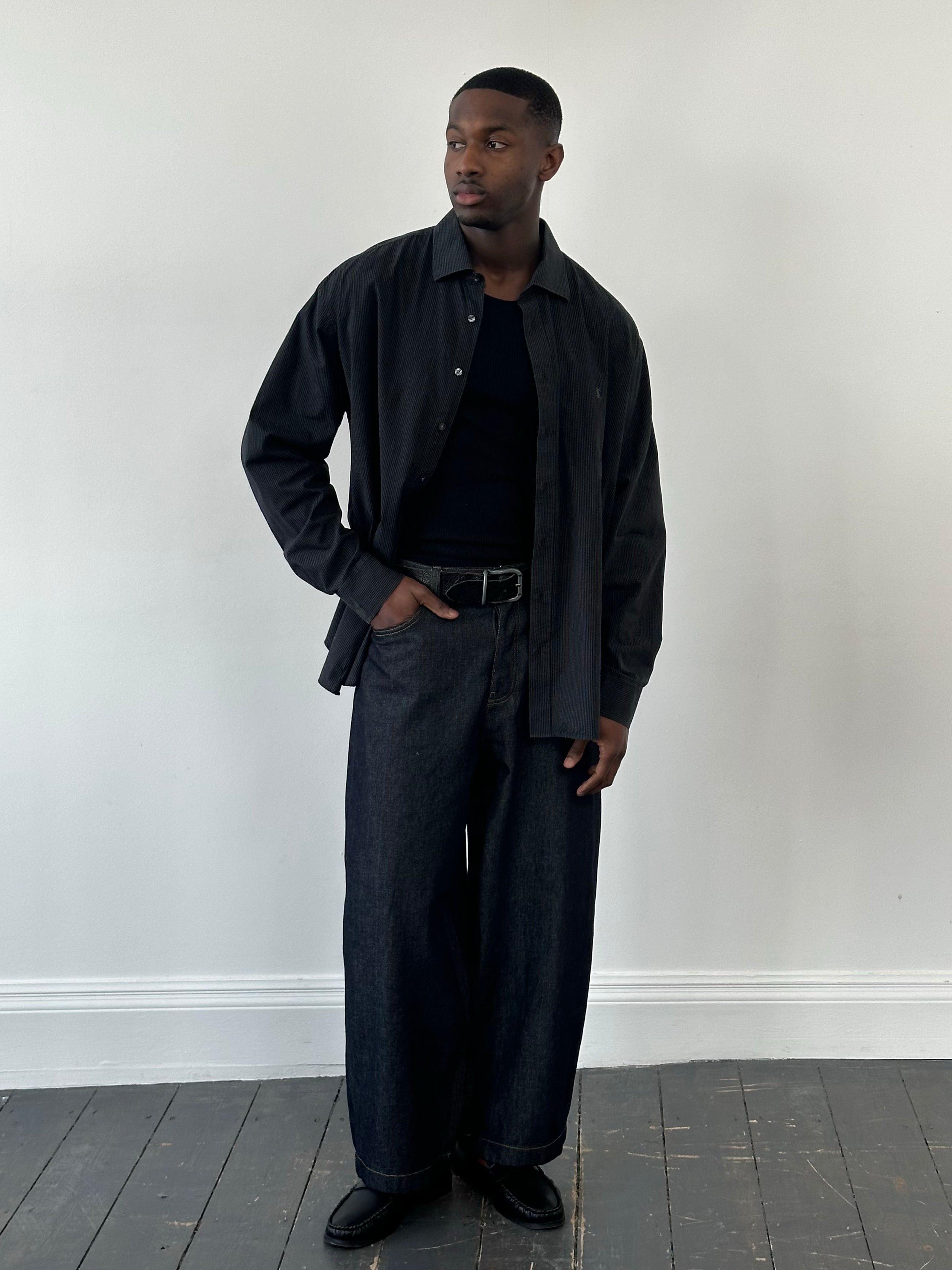 Yves Saint Laurent Pour Homme 2000s Pure Cotton Striped Shirt - XXL