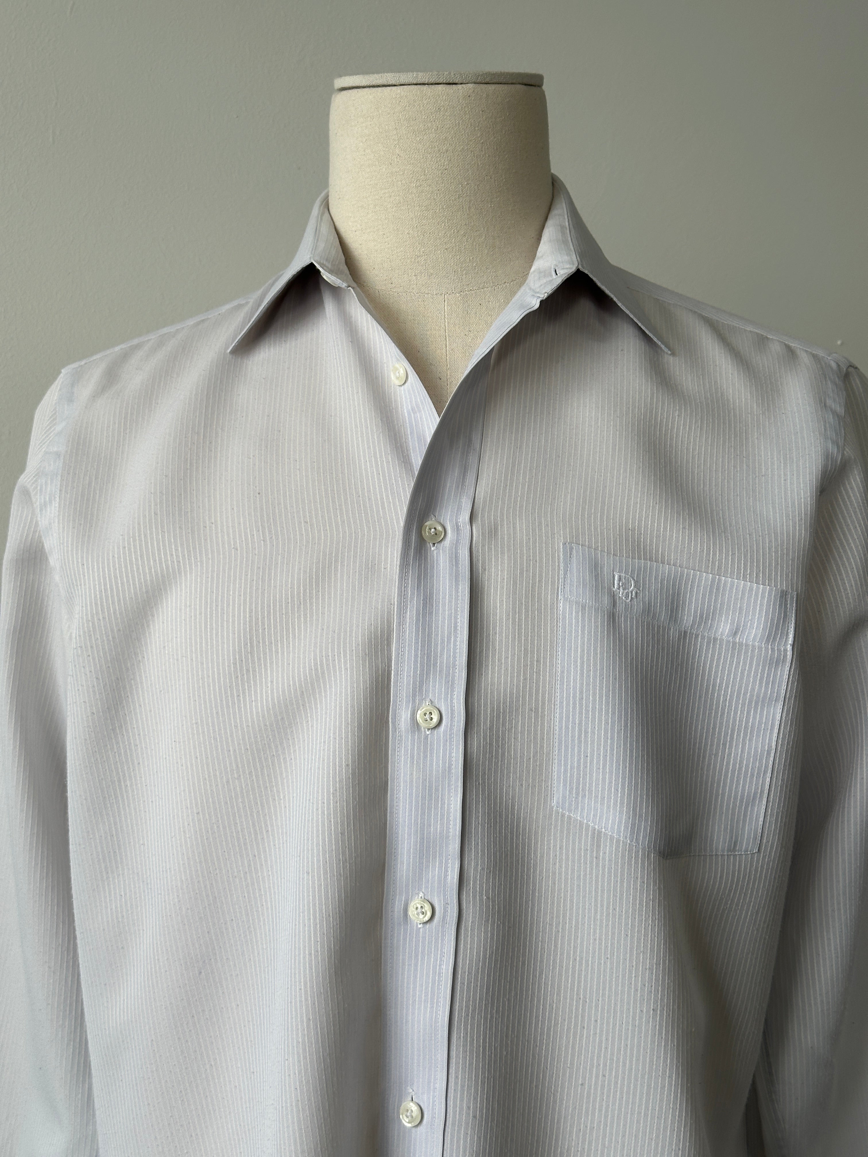 Christian Dior Chemises 1990s Striped Logo Shirt - L