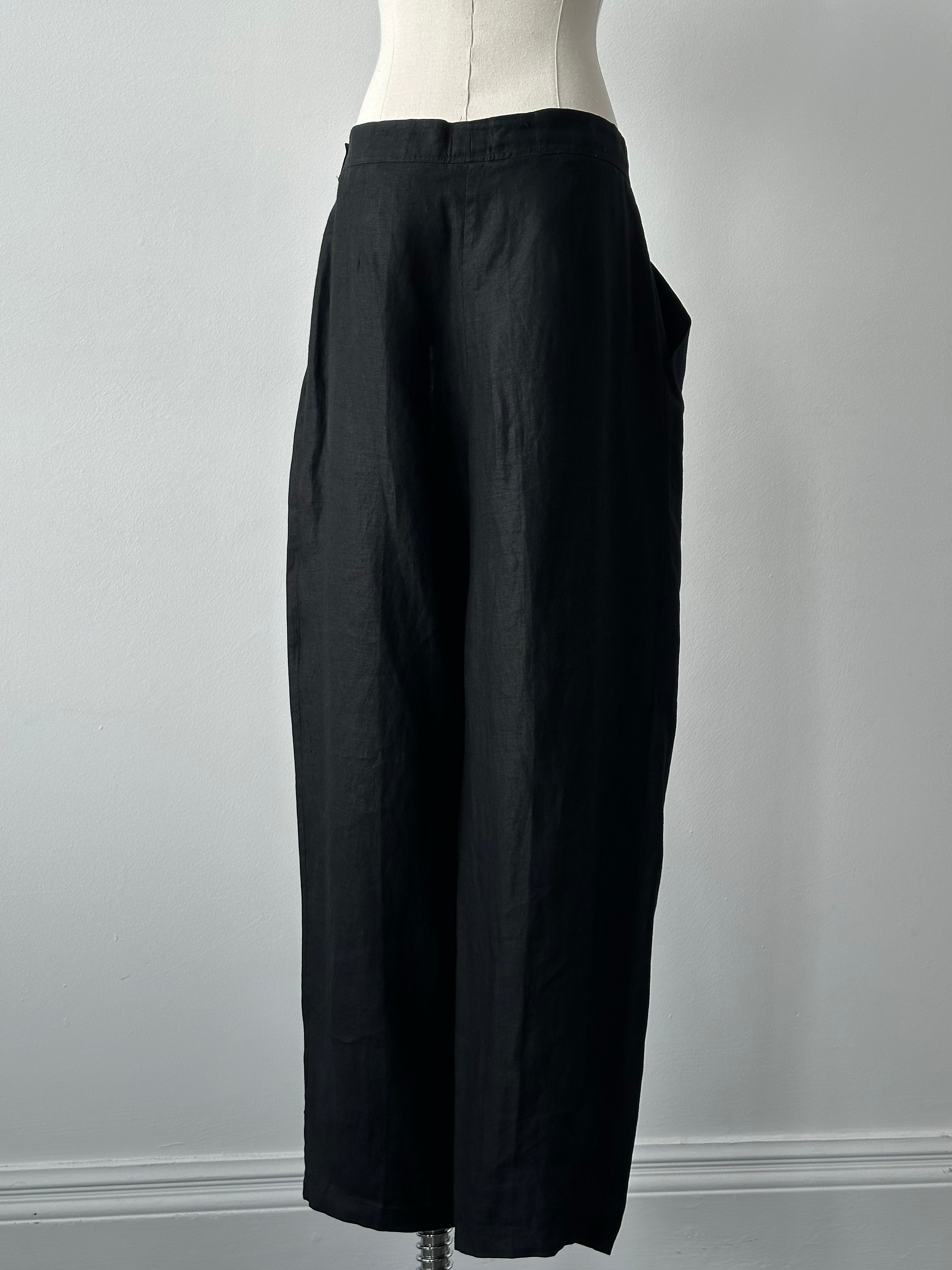 Max Mara 1990s Pure Linrn Pleated Trouser - W28