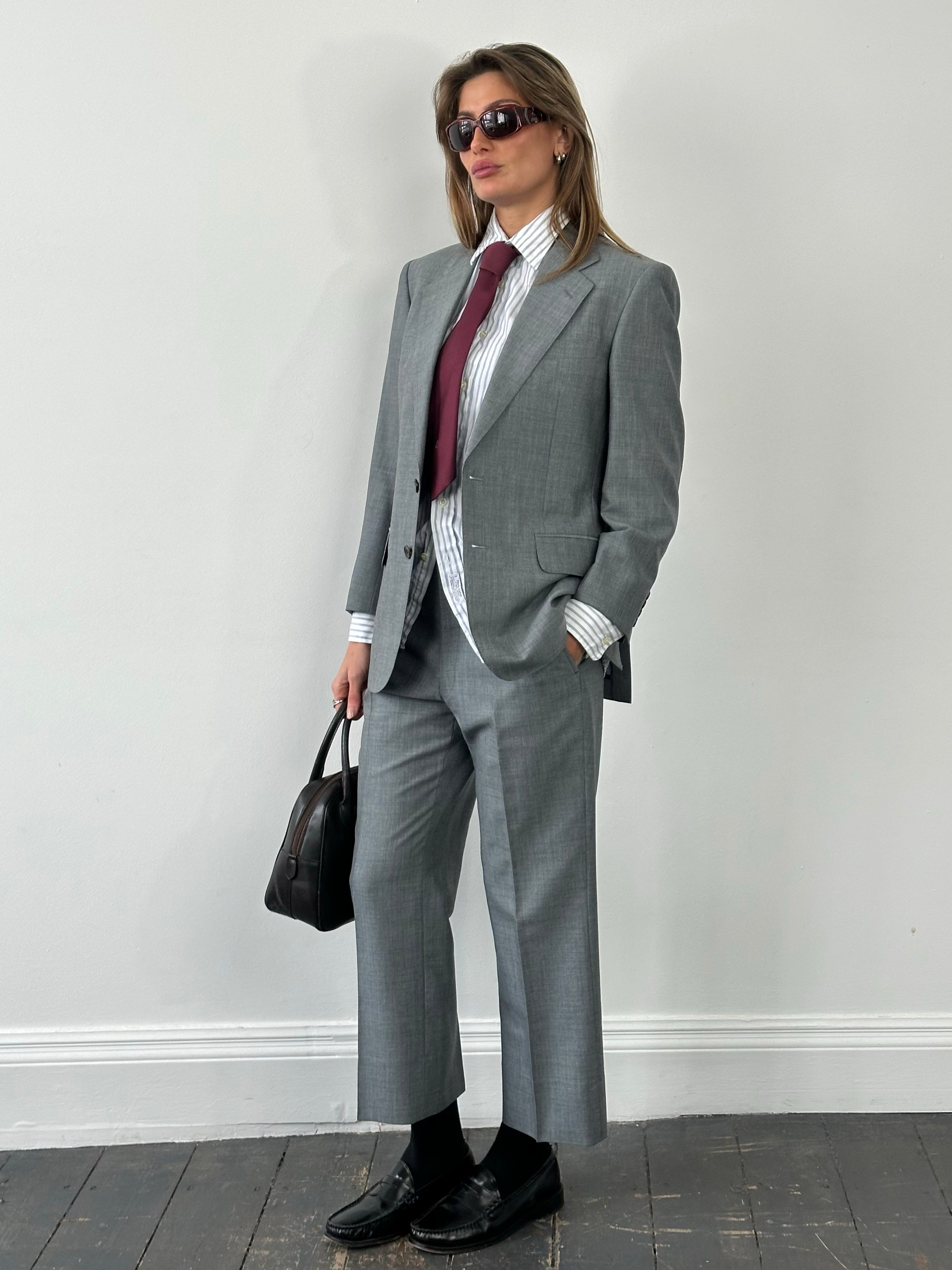 Burberry 1990s Pure Wool Single Breasted Tailored Suit - 36S/S