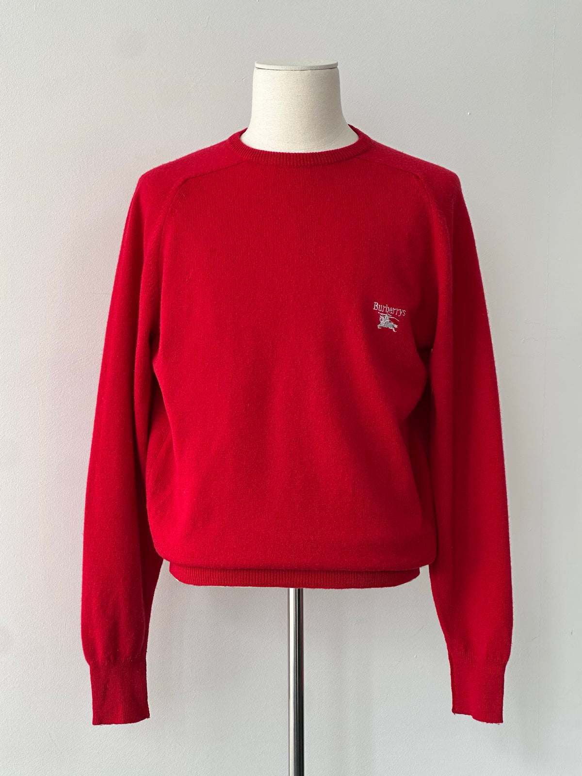 Burberry 1990s Pure Lambswool Logo Knit Jumper - M