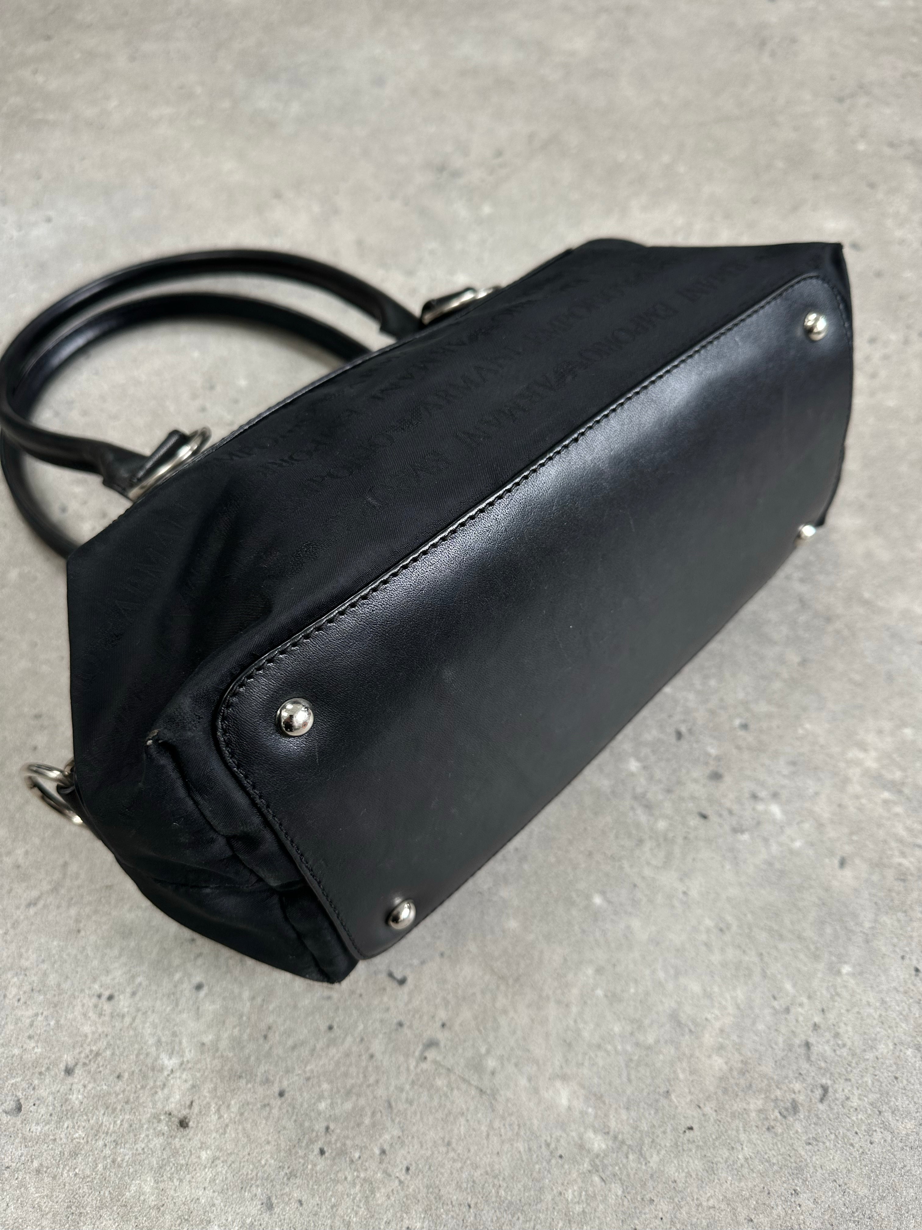 Emporio Armani 2000s Nylon Monogram Shoulder Bag