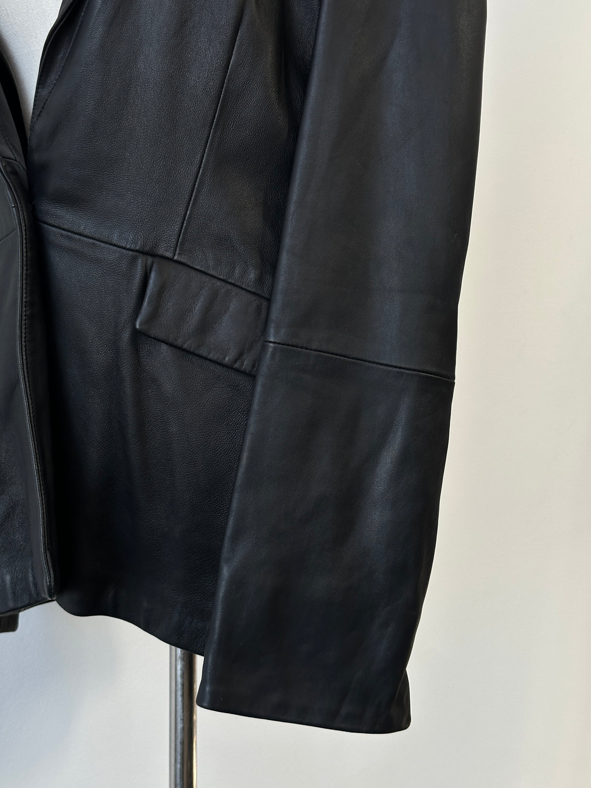 Emporio Armani 1990s Fitted Lamb Leather Jacket - S
