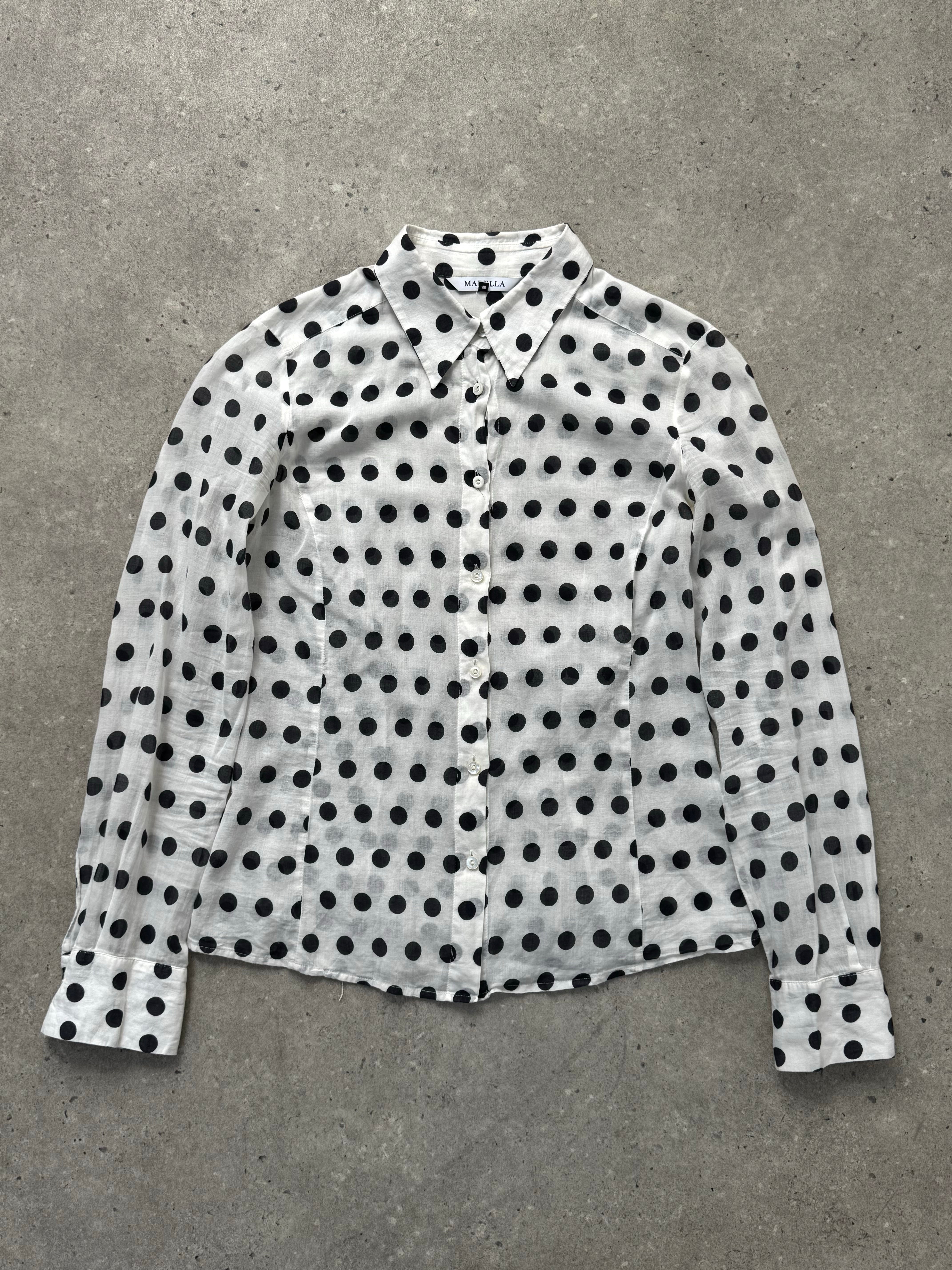 Marella 2000s Pure Cotton Polka Dot Shirt - S