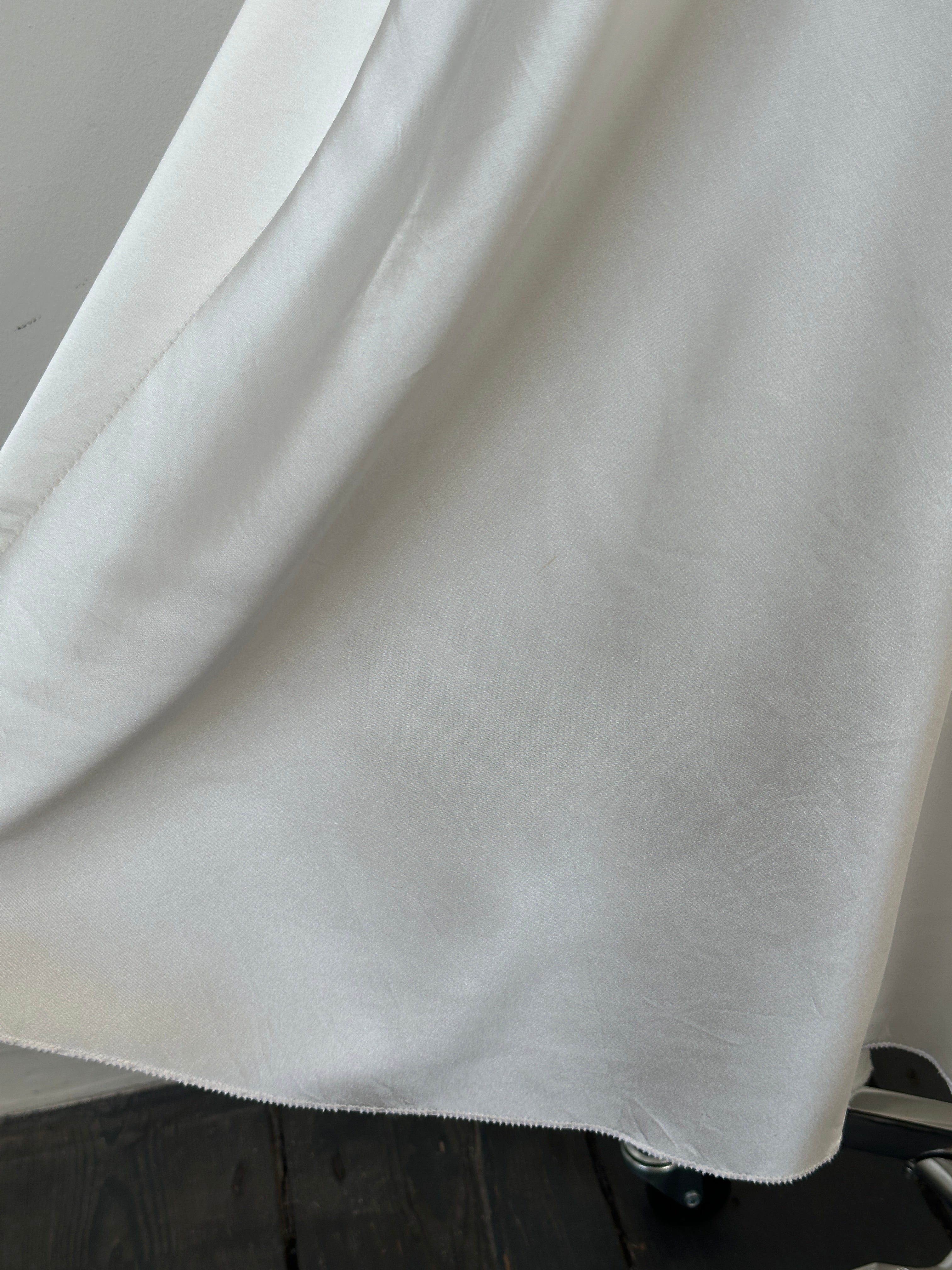 French Vintage 1990s Satin Halter Neck Floor Length Dress - M-L