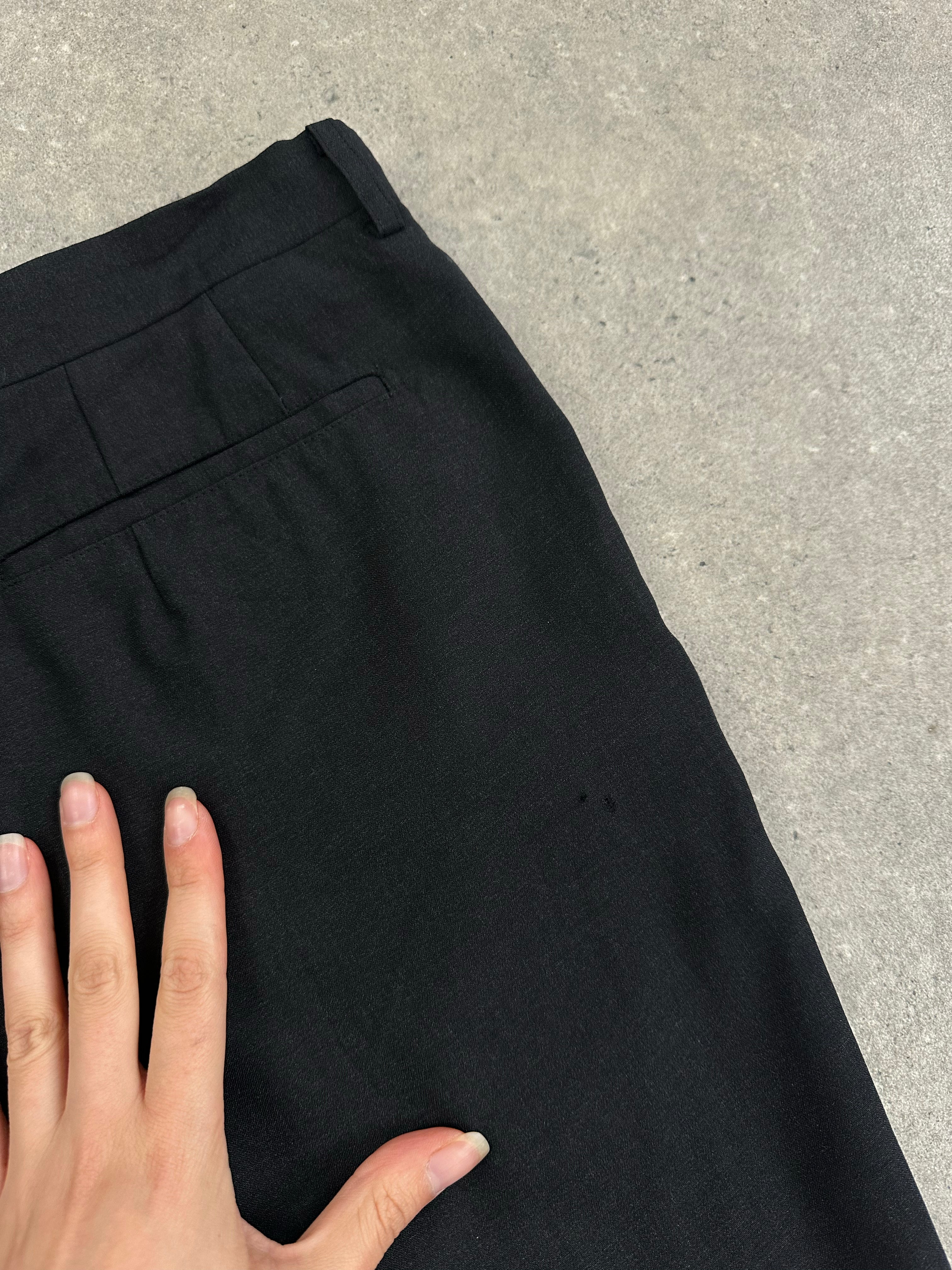 Japanese vintage pure wool straight leg trousers, size W34, showcasing classic mid-2000s style and tailored fit.