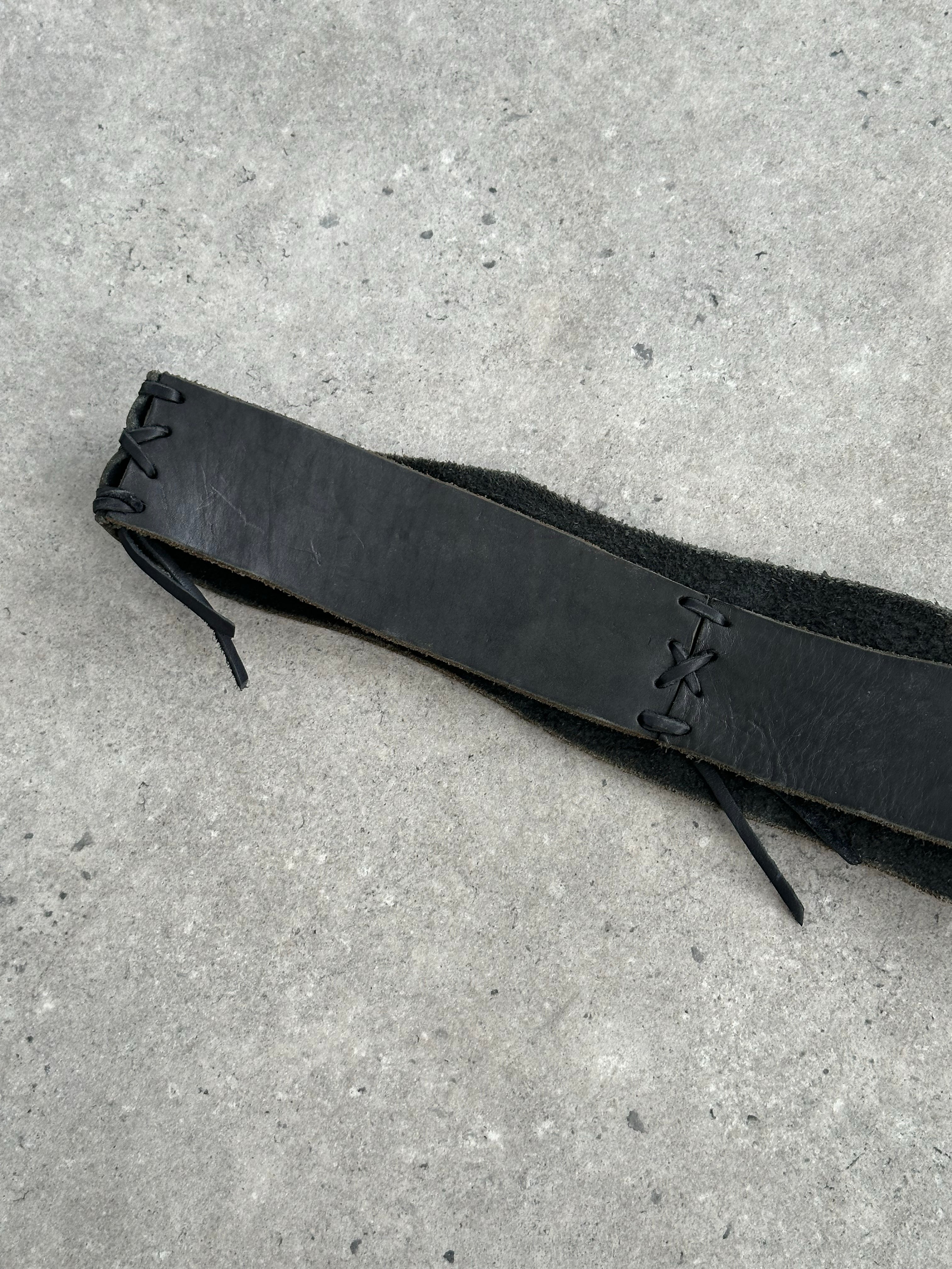 Vintage 2000s Leather Chunky Hip Belt - W38-42