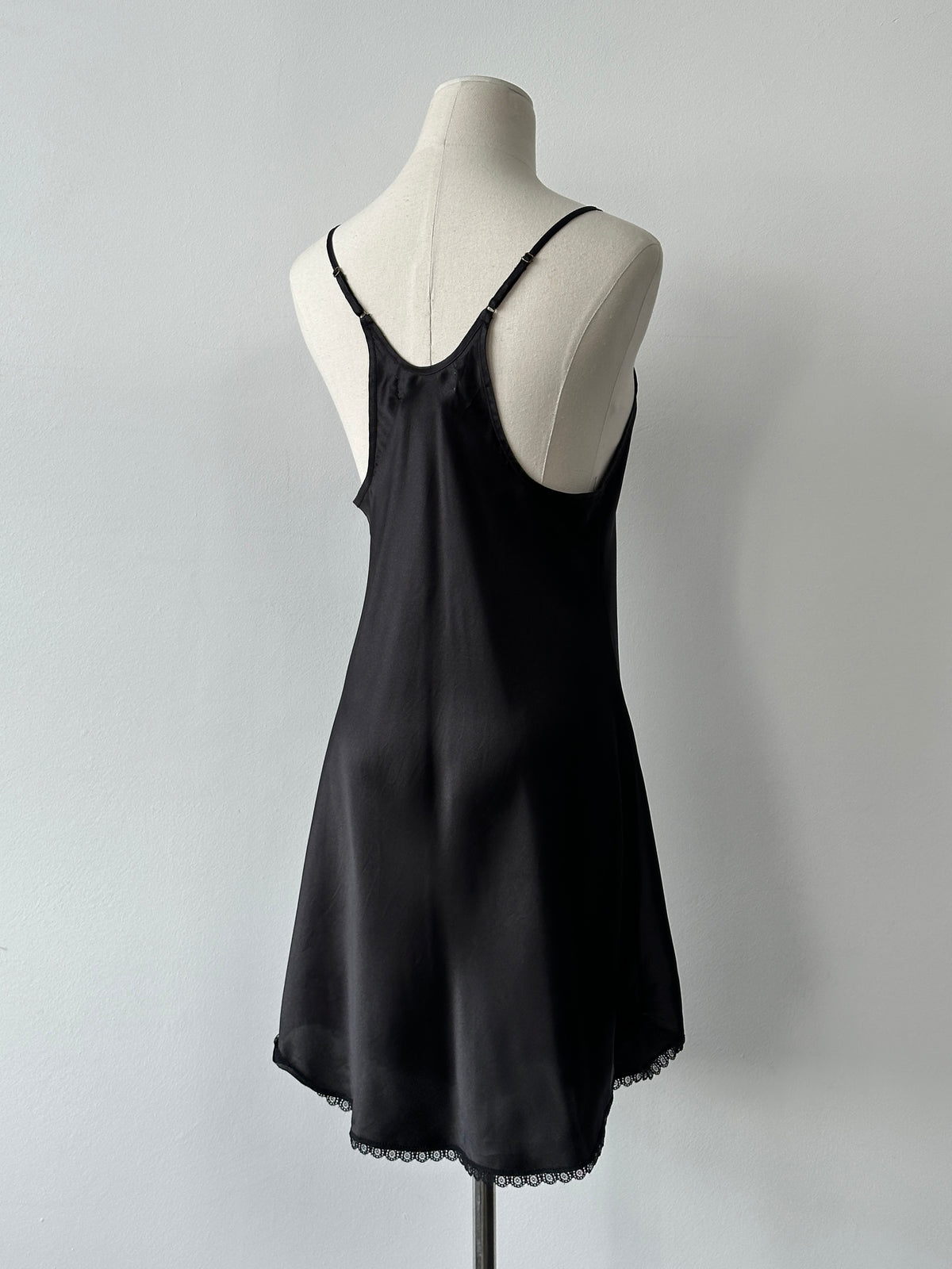 Oscar De La Renta Satin Lace Mini Slip Dress - M