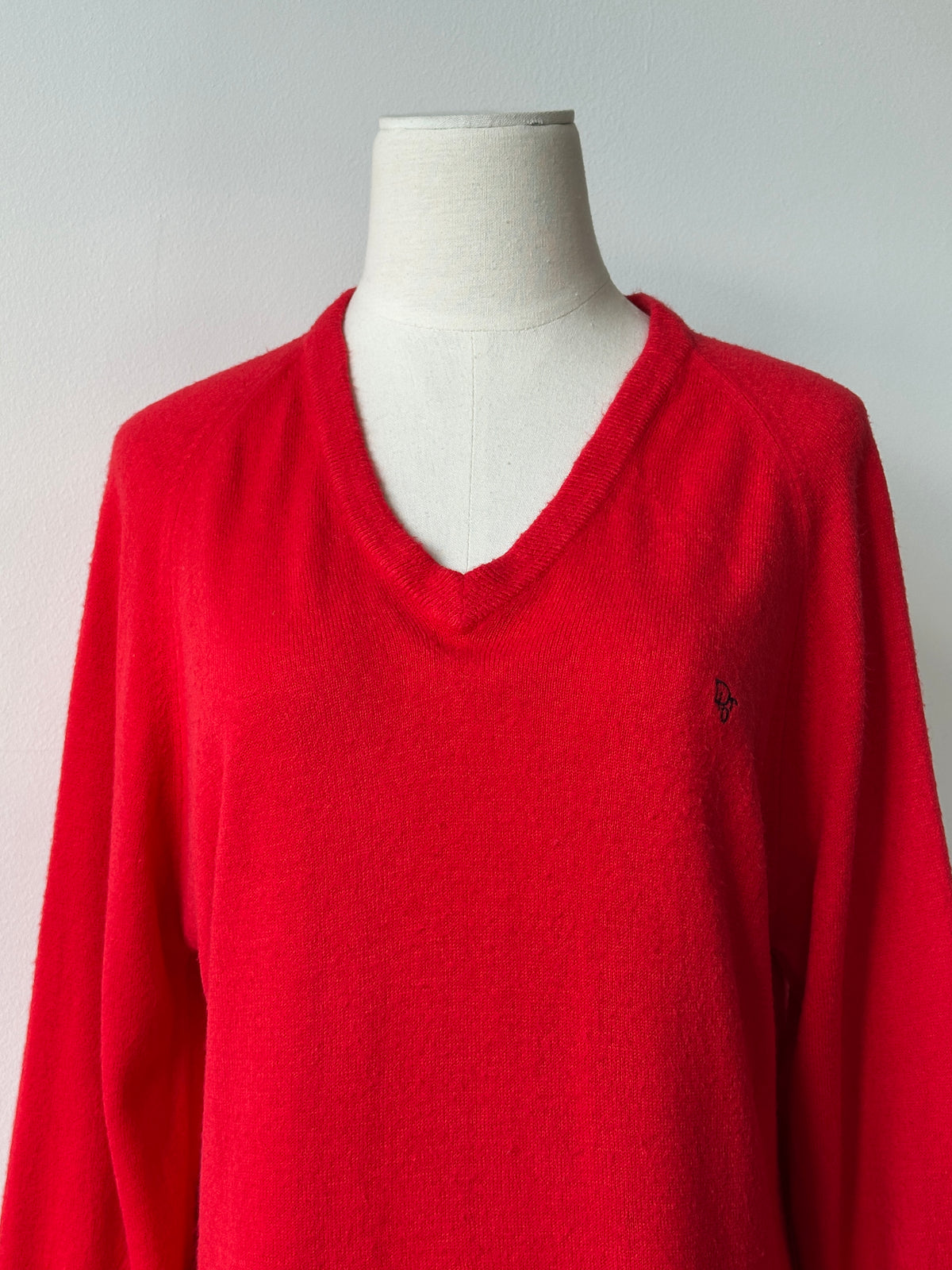 Christian Dior 1990s V Neck Logo Jumper - M