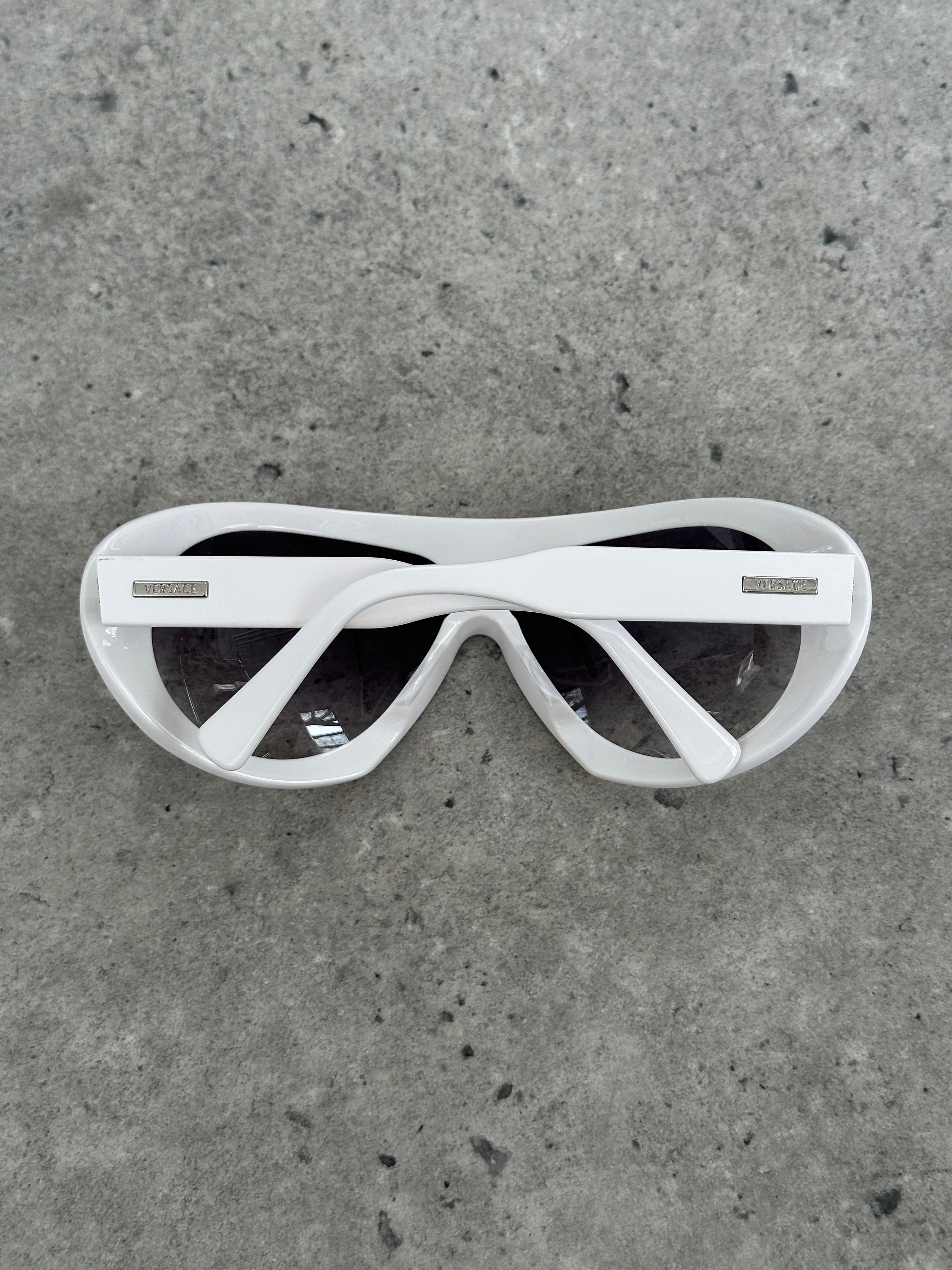 Versace 2000s Oversized Shield Logo Sunglasses