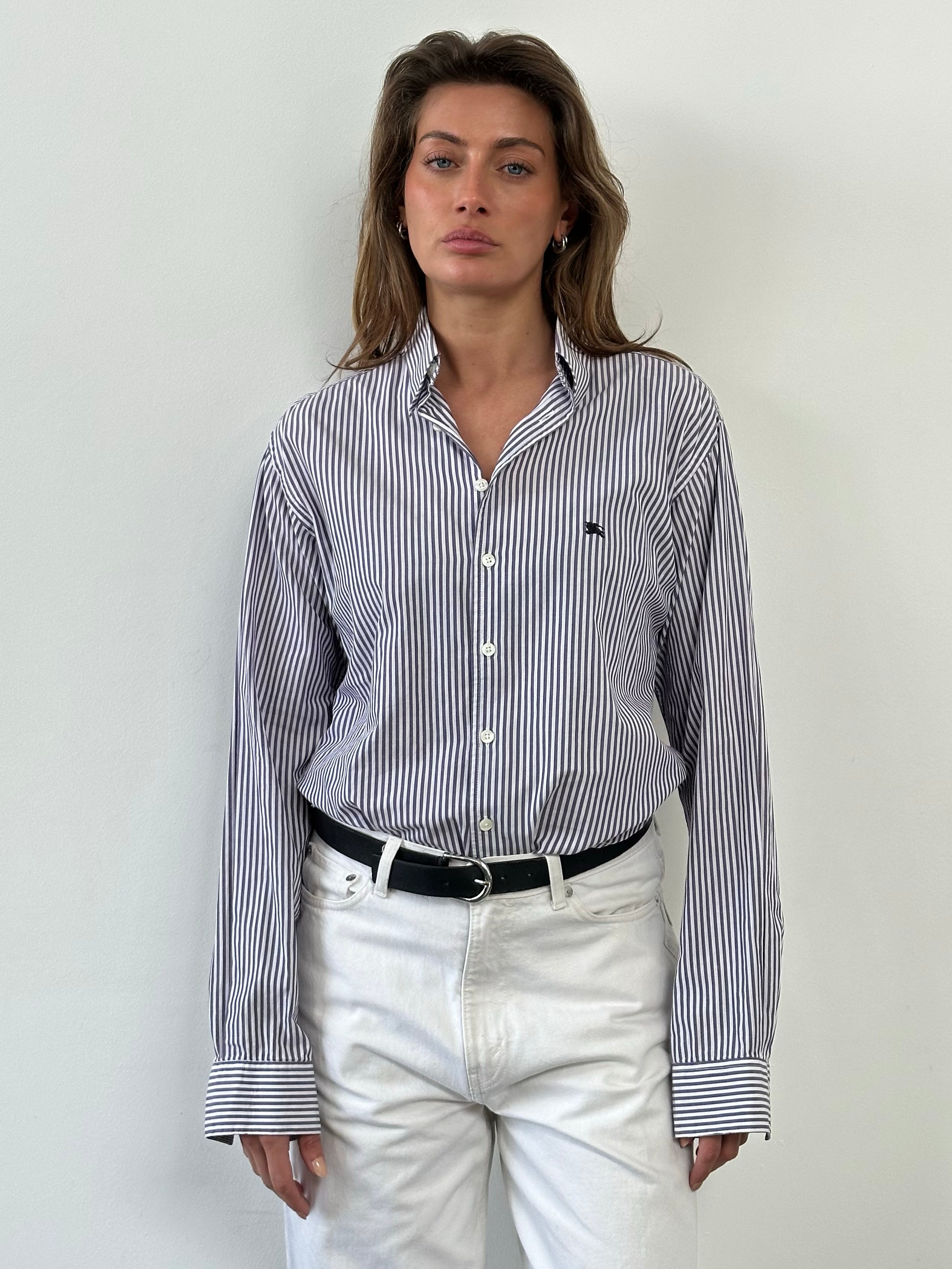Burberry London 2000s Pure Cotton Striped Shirt - M