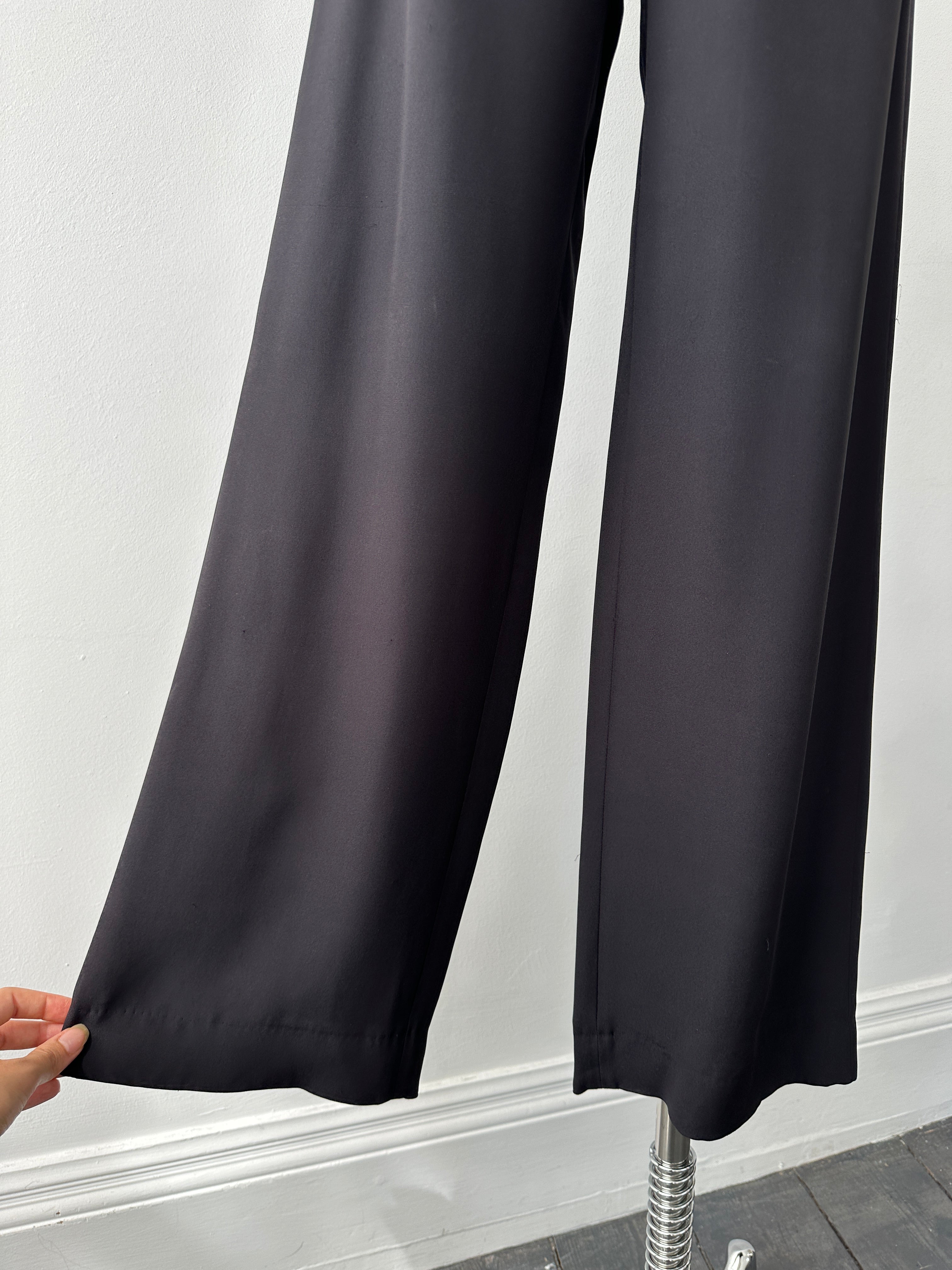 パンツ 00s ARMANI COLLEZIONI wool tack slacks Armani Collezioni 2000s Silk Wide Leg Trousers - W28 | SYLK