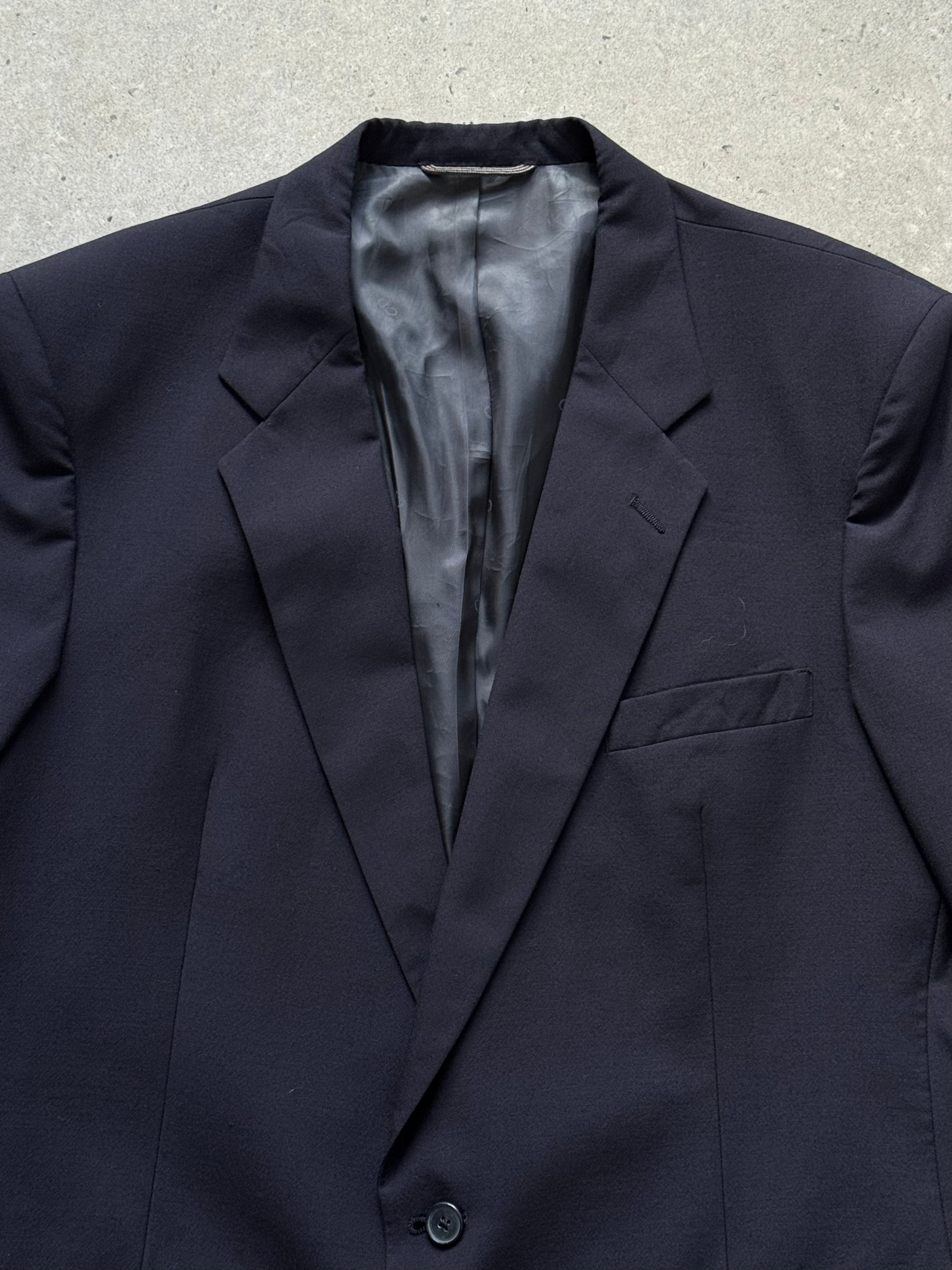 Christian Dior Monsieur 1980s pure wool single-breasted blazer, size 48L/XXL, classic tailored men's blazer with lapel collar