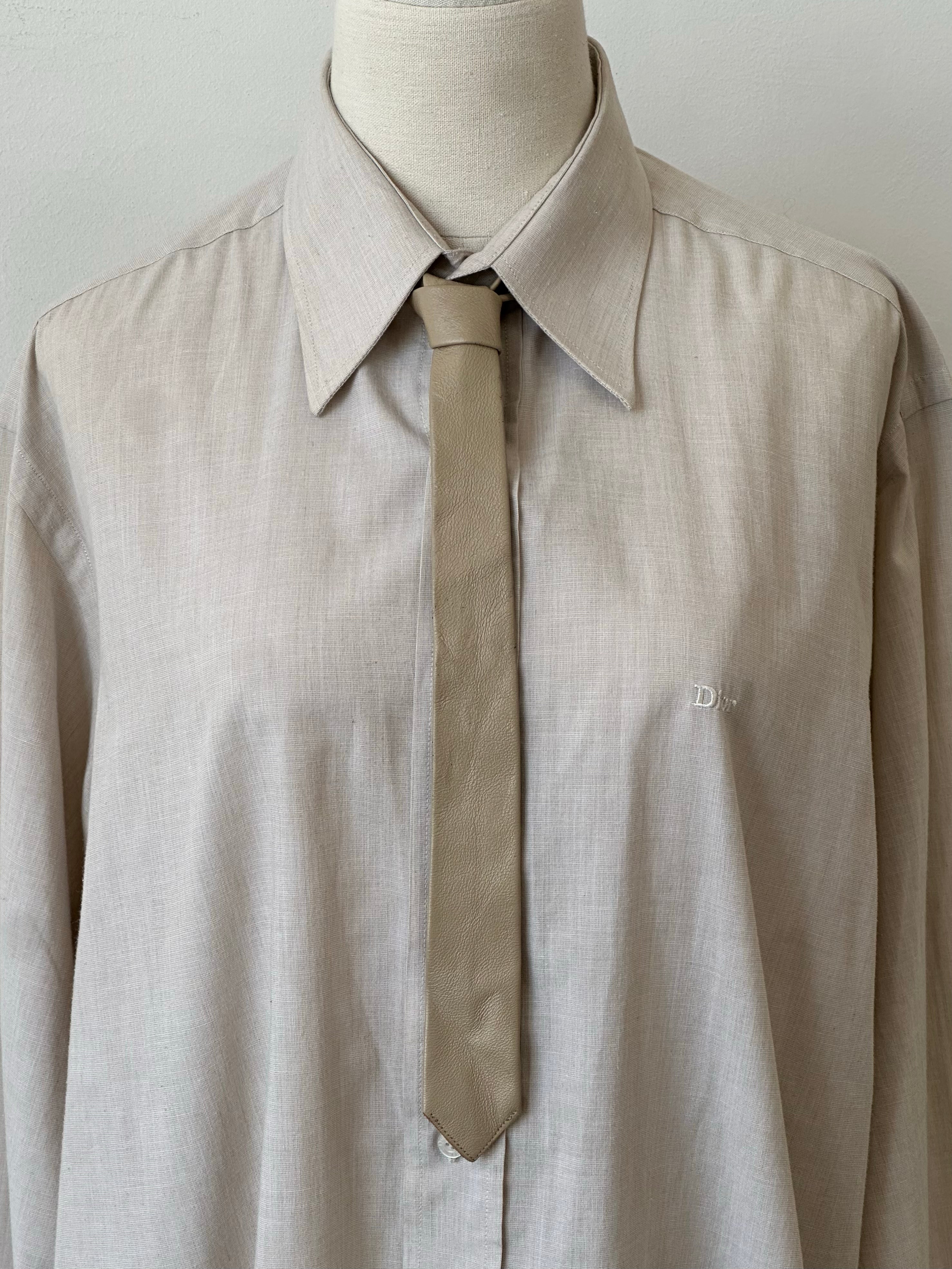 Vintage 1990s Leather Slim Tie