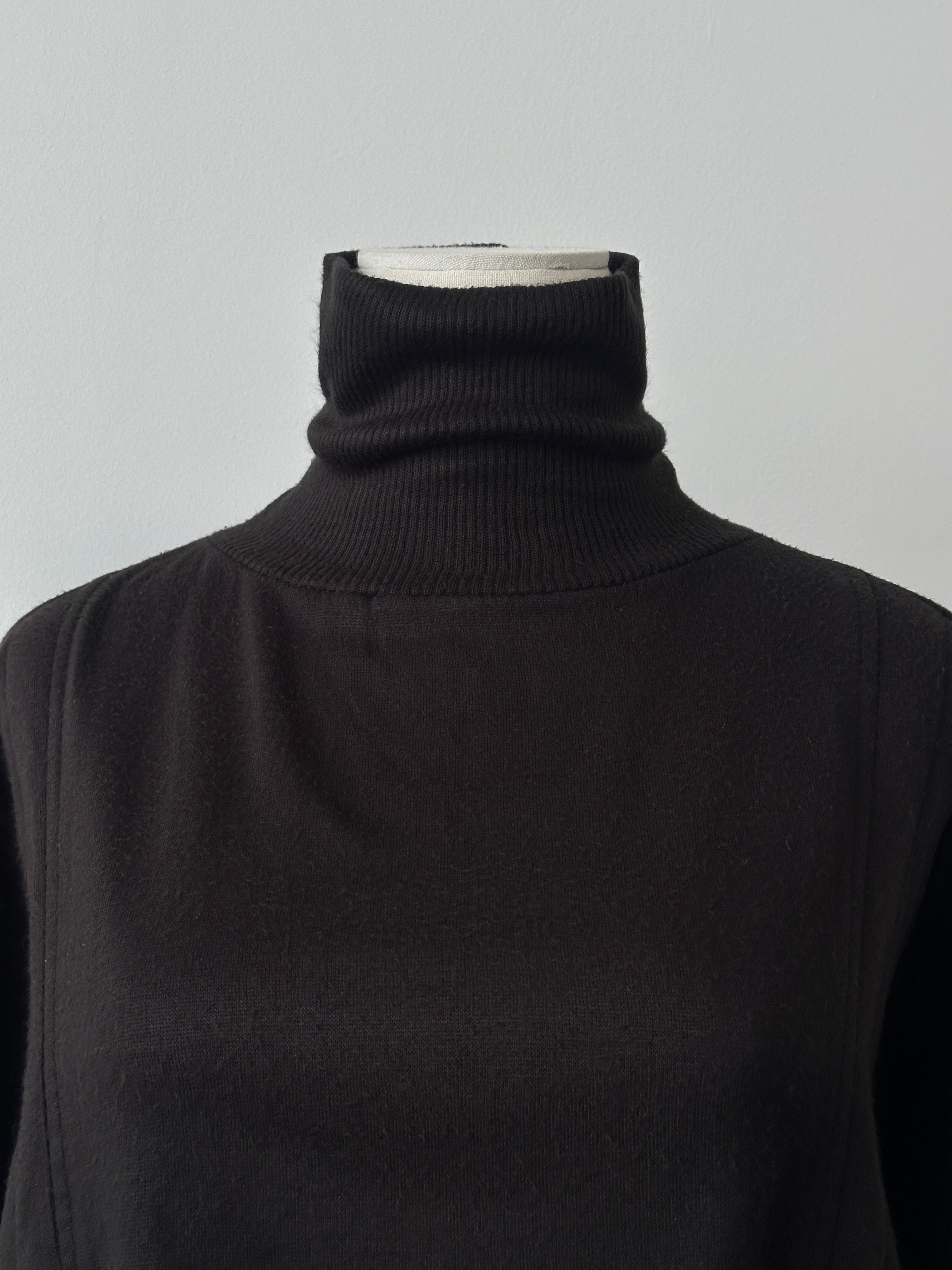Vintage 1980s Cropped Boxy Roll Neck Jumper - M