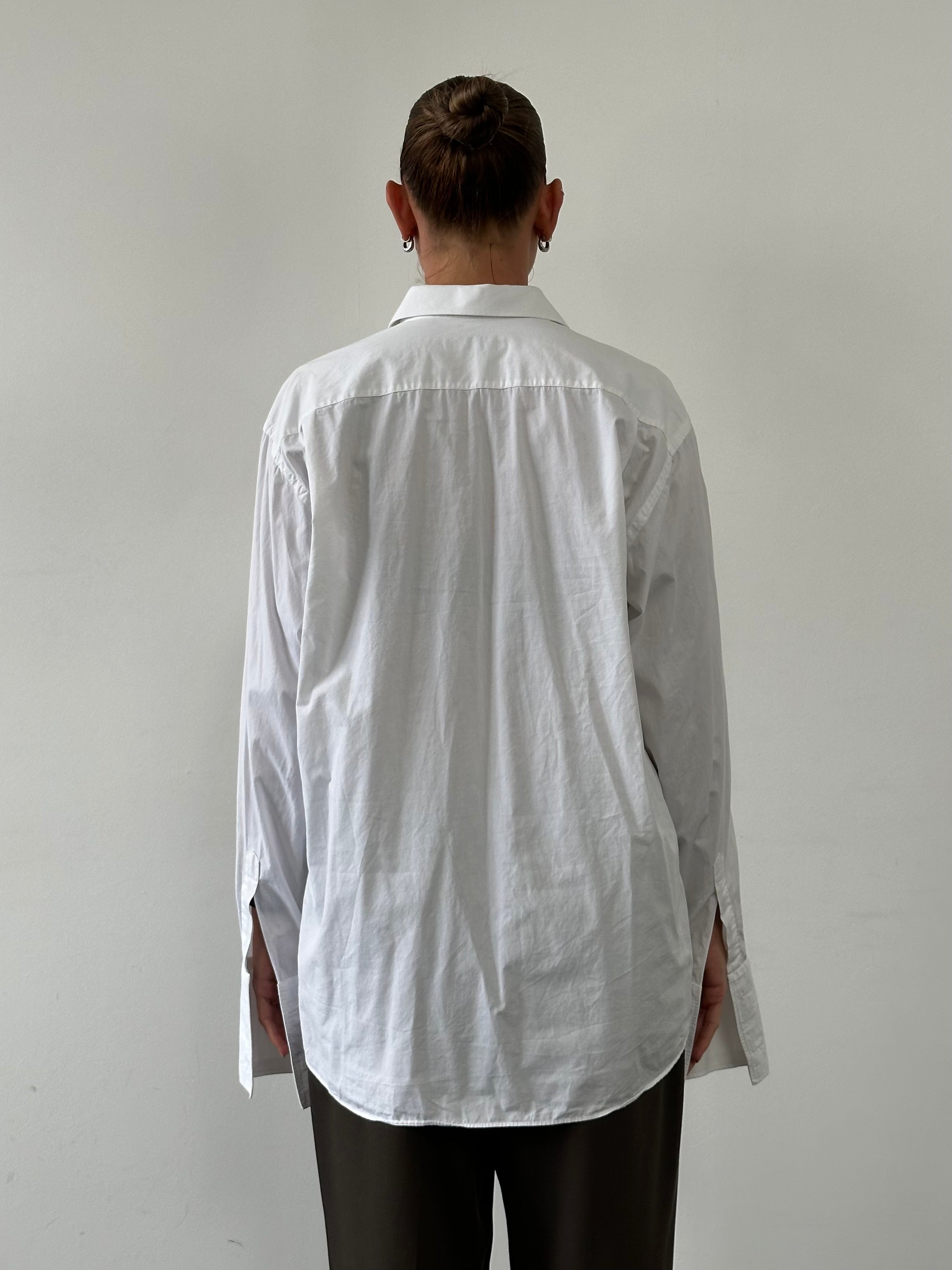 Christian Dior cotton dress shirt in size L/XL, featuring a classic collar, button front, and sleek design.